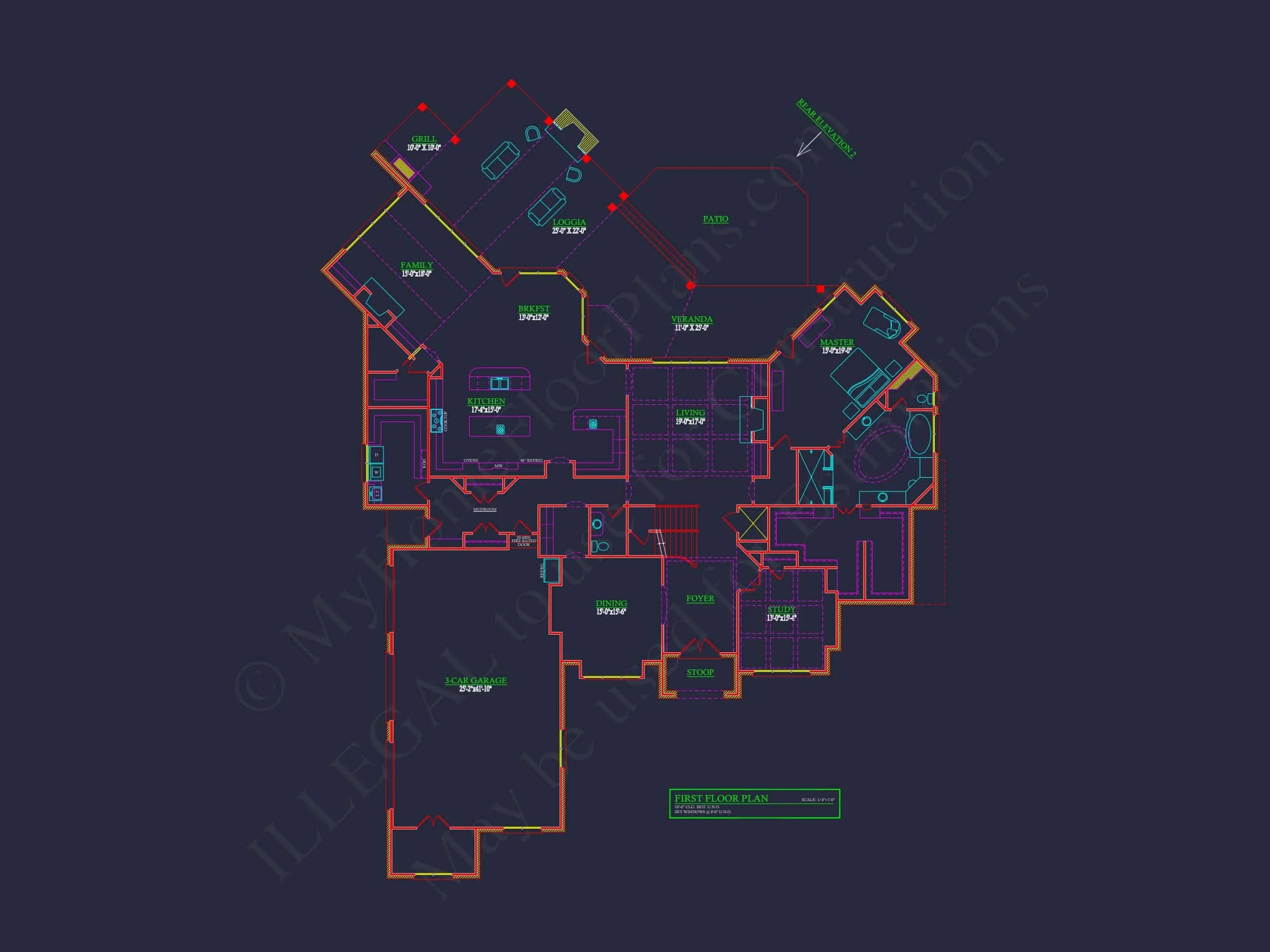 9-1733 HOUSE PLAN - Elegant French Country House Plan with Spacious Layout - 2 Floors 5 Elegant French Country house Plan with Spacious Layout - 2 Floors
