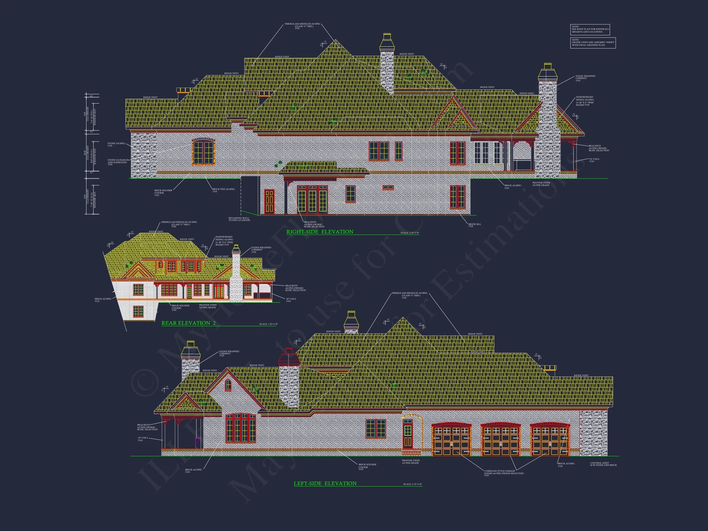 9-1733 HOUSE PLAN - Elegant French Country House Plan with Spacious Layout - 2 Floors 3 Elegant French Country house Plan with Spacious Layout - 2 Floors