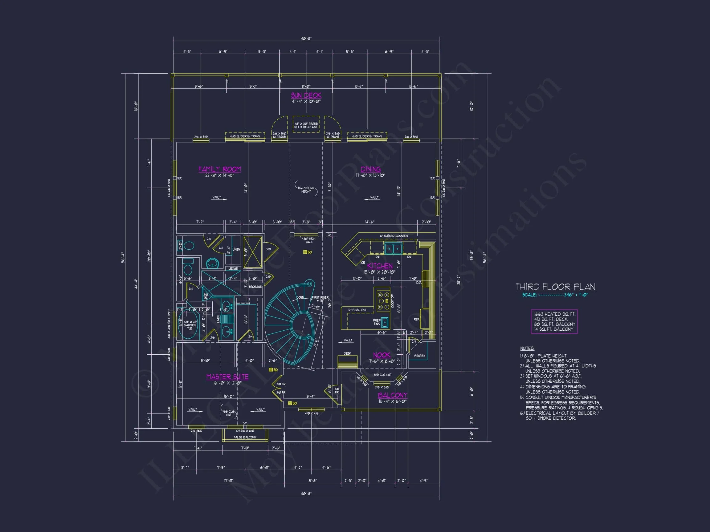 Coastal house Floor Plan with 7+ Bedrooms and CAD Designs