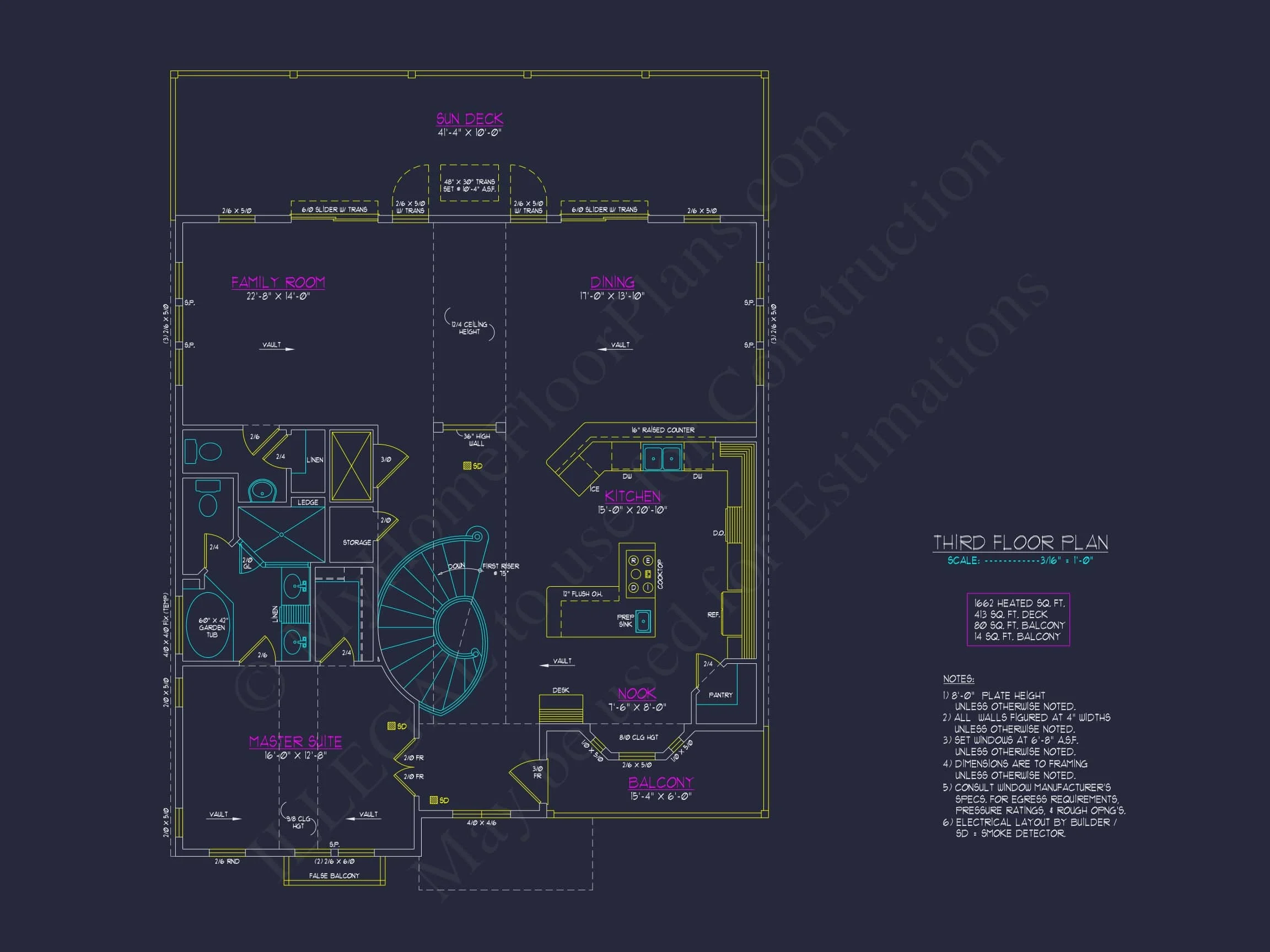 Coastal house Floor Plan with 7+ Bedrooms and CAD Designs