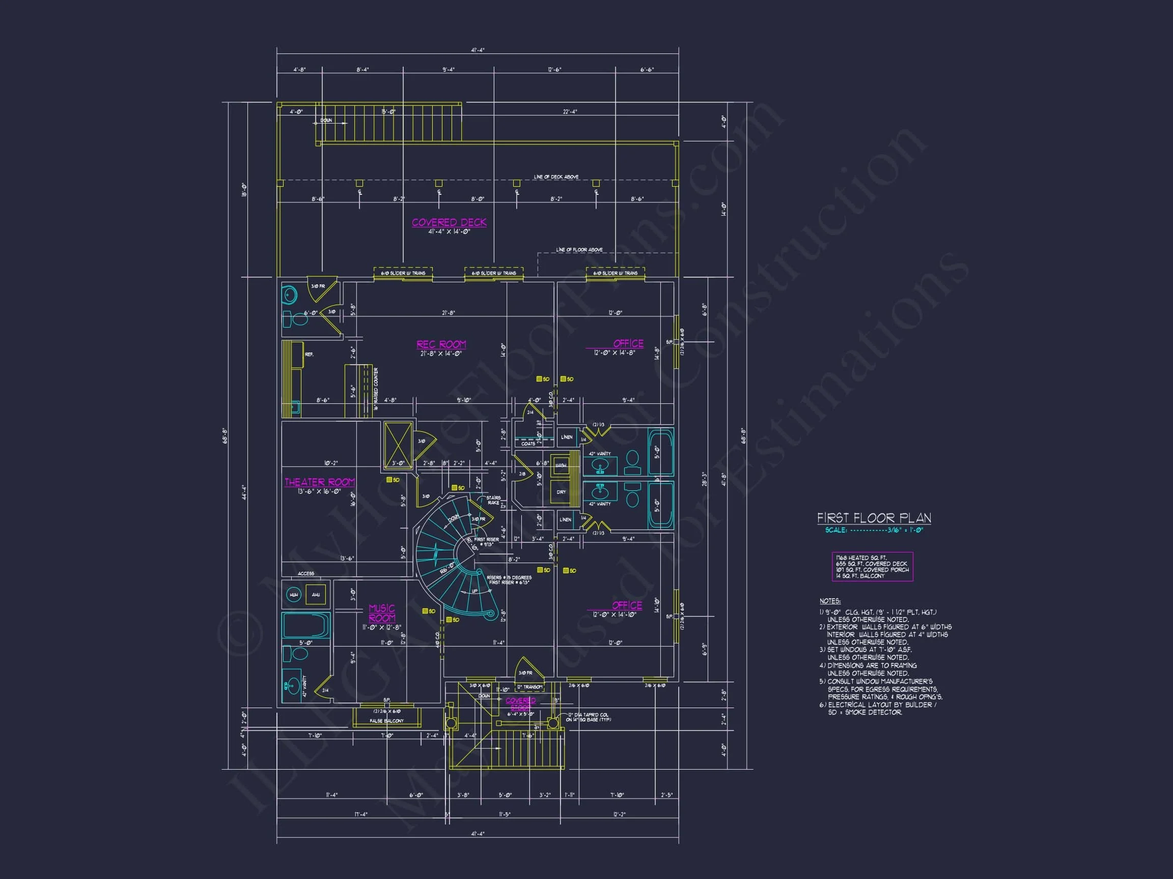 Coastal house Floor Plan with 7+ Bedrooms and CAD Designs