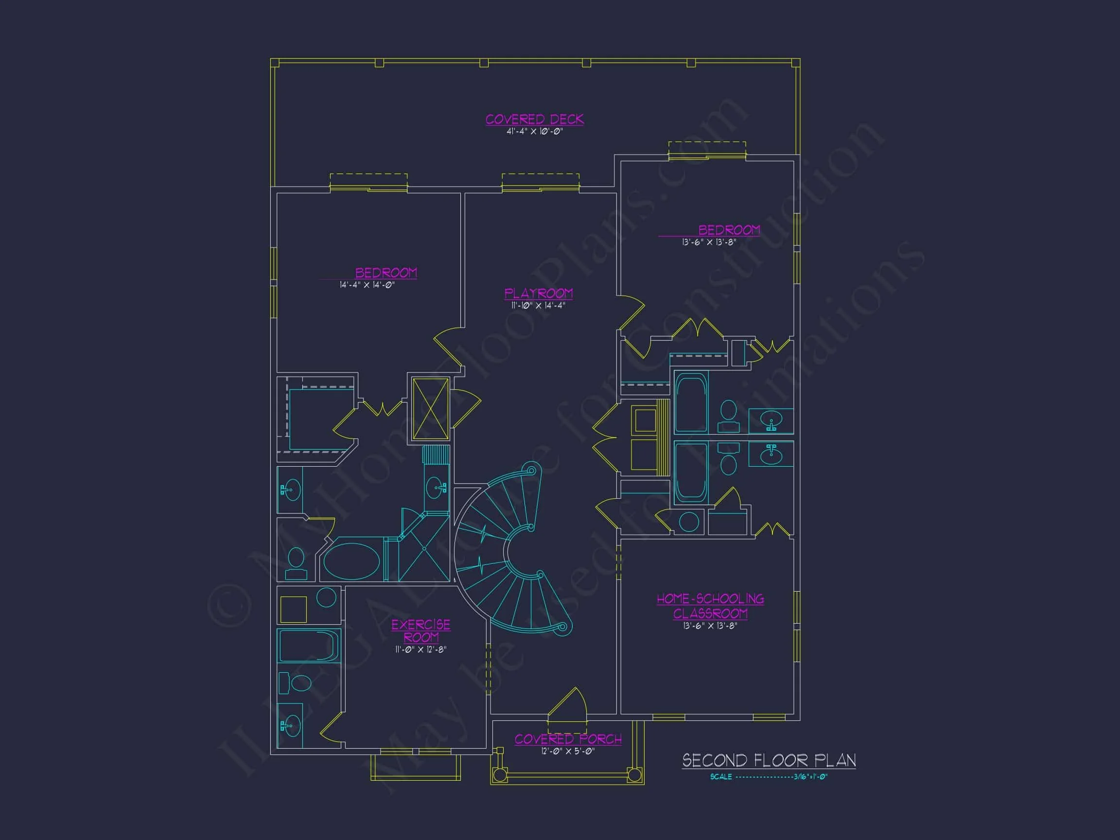 Coastal house Floor Plan with 7+ Bedrooms and CAD Designs