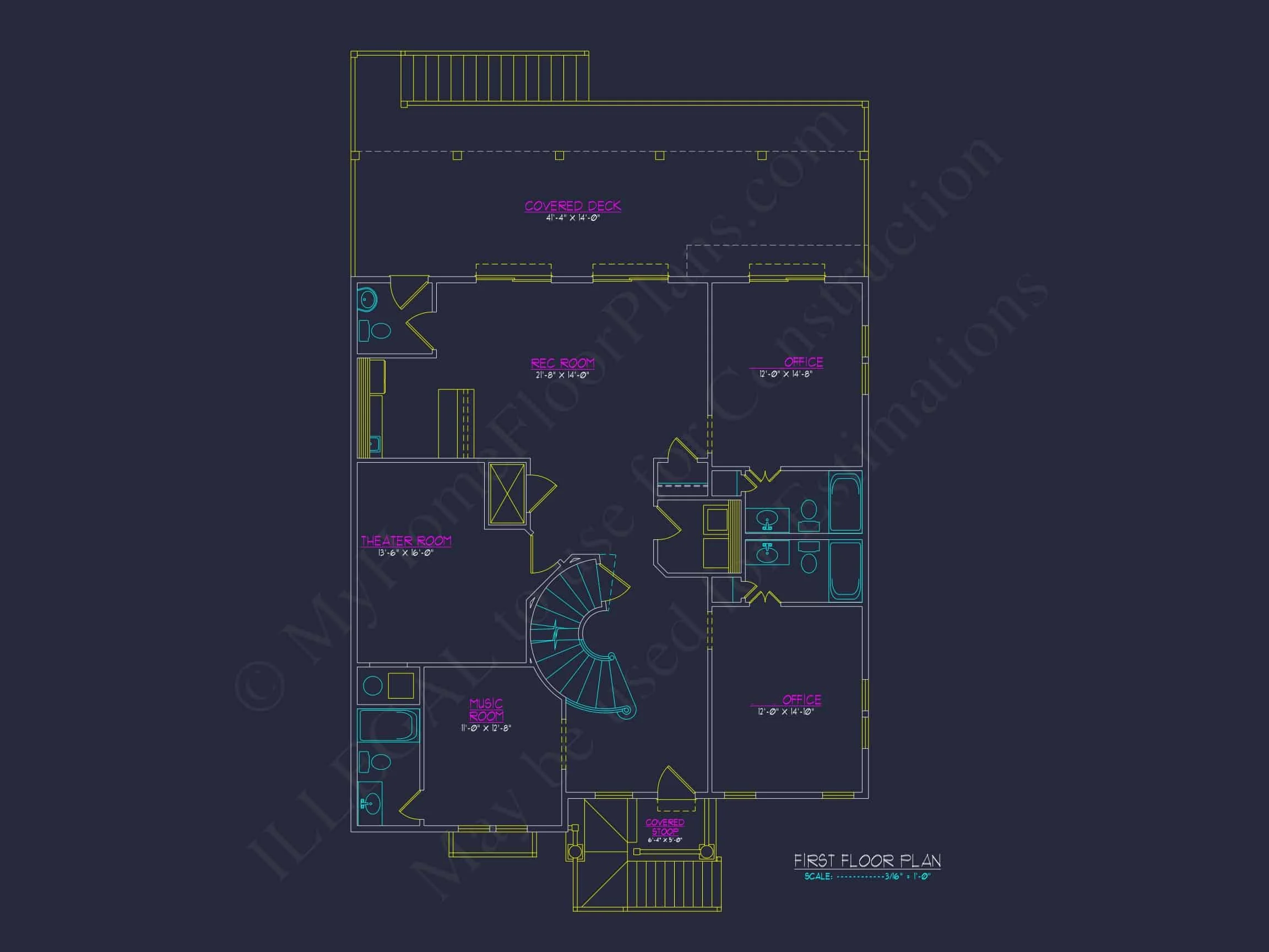 Coastal house Floor Plan with 7+ Bedrooms and CAD Designs