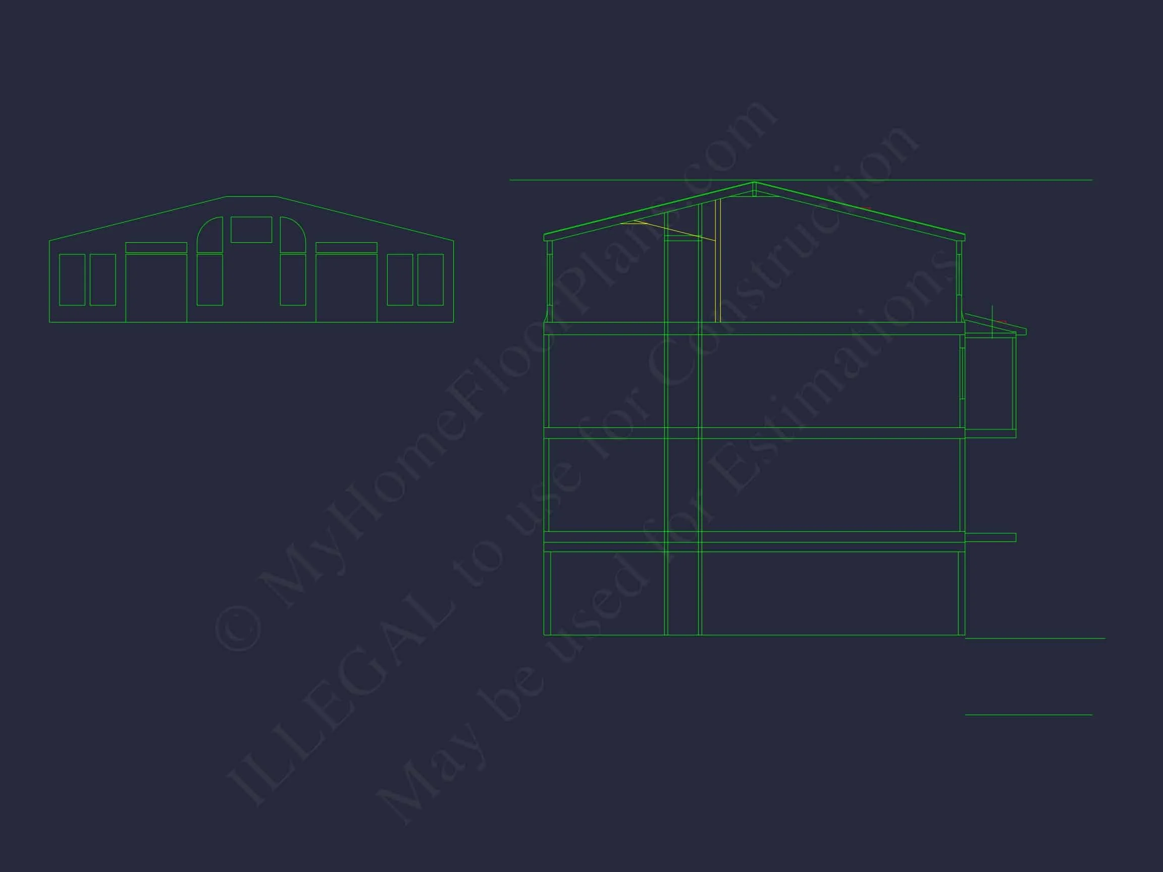 Coastal house Floor Plan with 7+ Bedrooms and CAD Designs