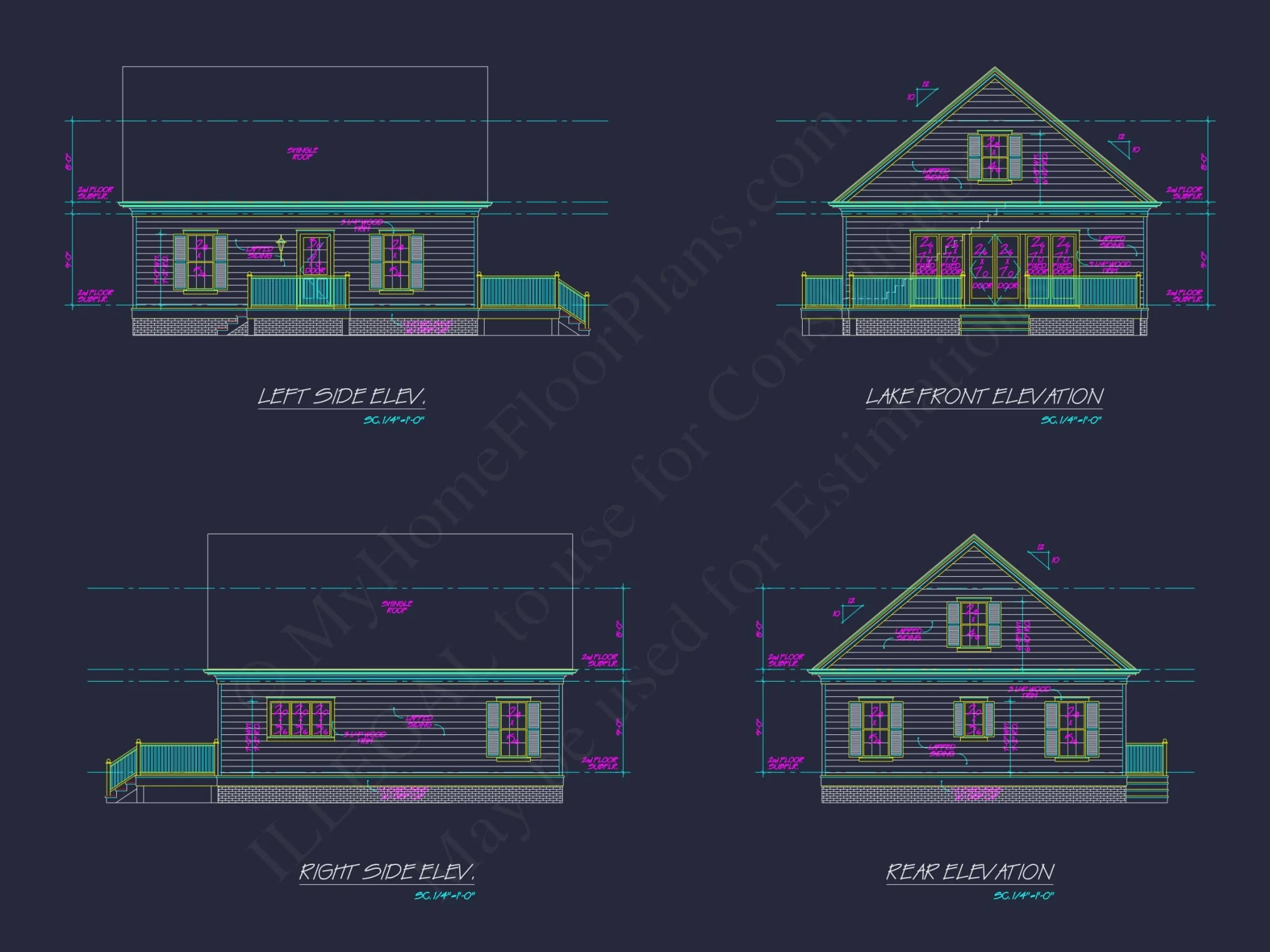 Cozy Cabin house Plan - 1020 Sq. Ft. Floor Plan with CAD & Blueprint Designs