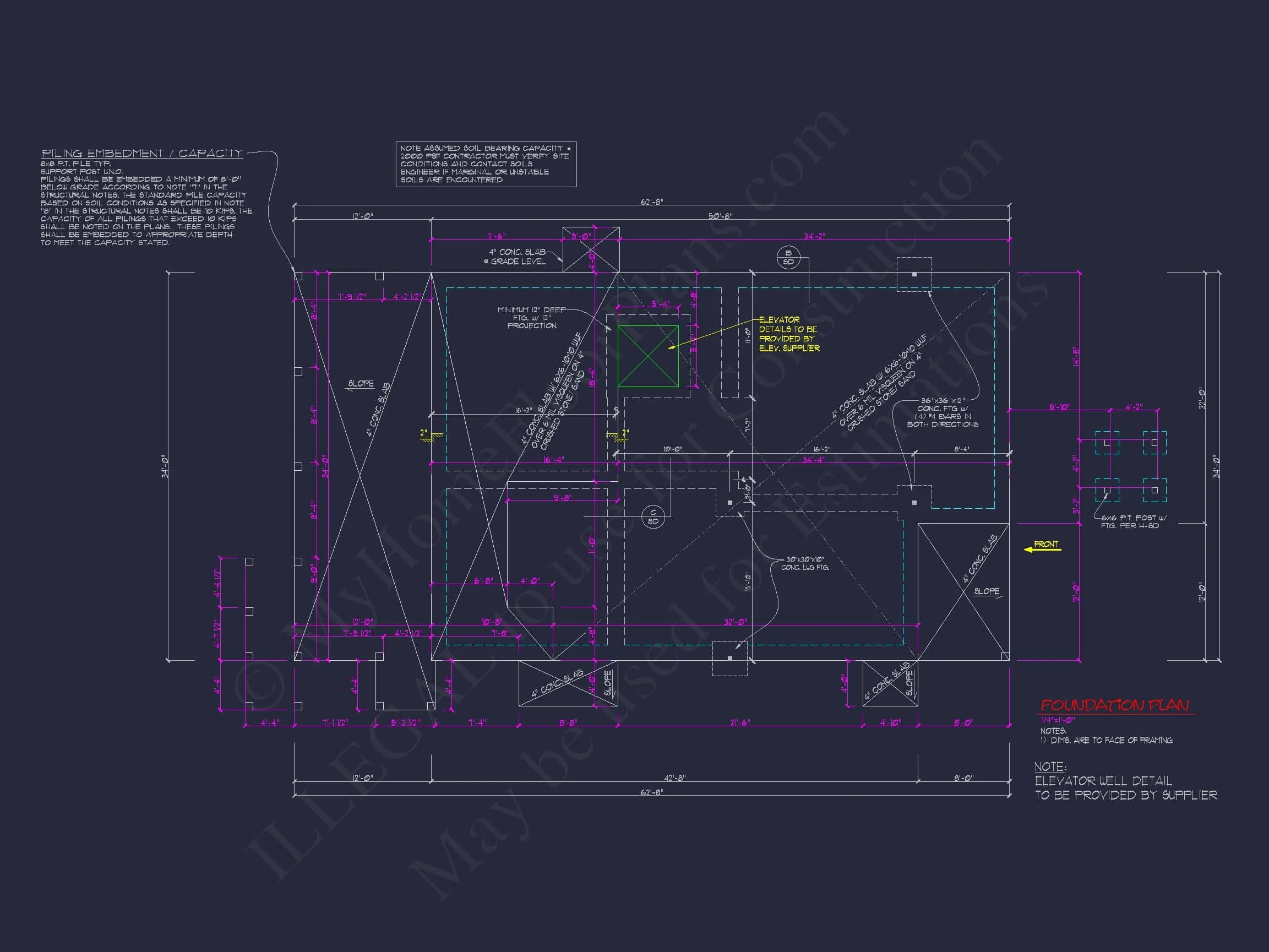 8-1825 HOUSE PLAN - Beach Coastal House Plan with 3 Floors & 4 Bedrooms 18 Beach Coastal house Plan with 3 Floors & 4 Bedrooms