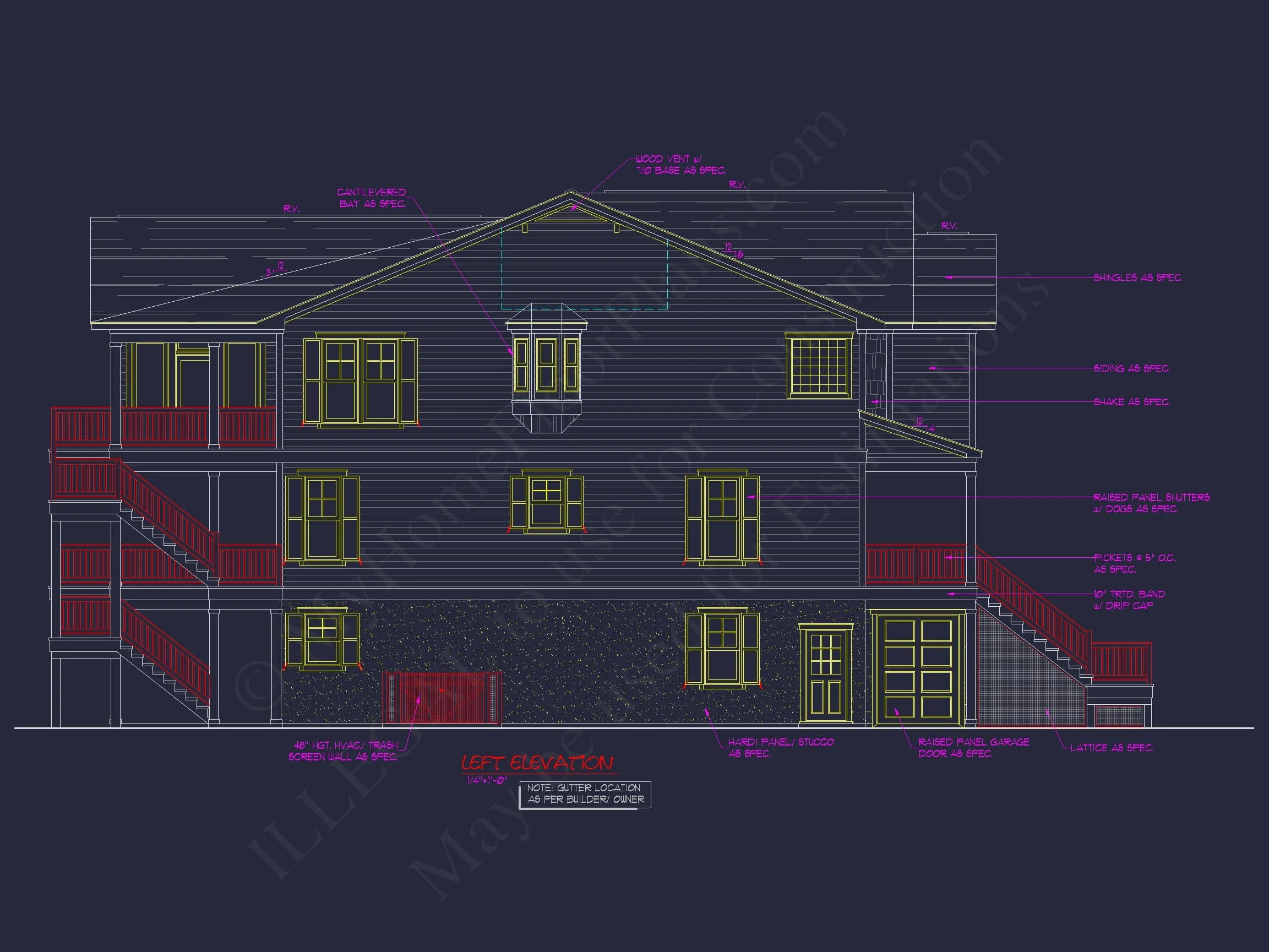 8-1825 HOUSE PLAN - Beach Coastal House Plan with 3 Floors & 4 Bedrooms 13 Beach Coastal house Plan with 3 Floors & 4 Bedrooms