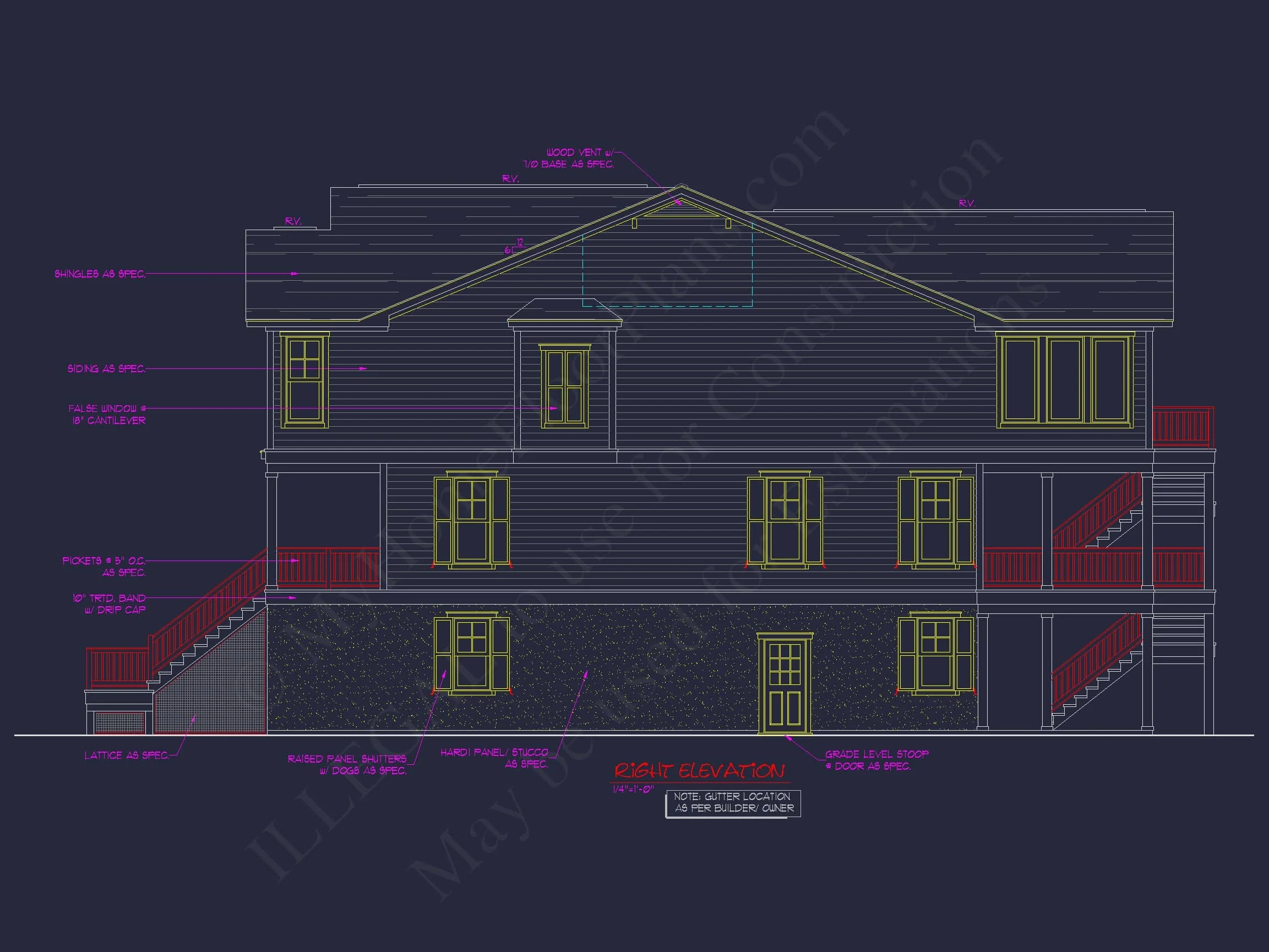 8-1825 HOUSE PLAN - Beach Coastal House Plan with 3 Floors & 4 Bedrooms 12 Beach Coastal house Plan with 3 Floors & 4 Bedrooms