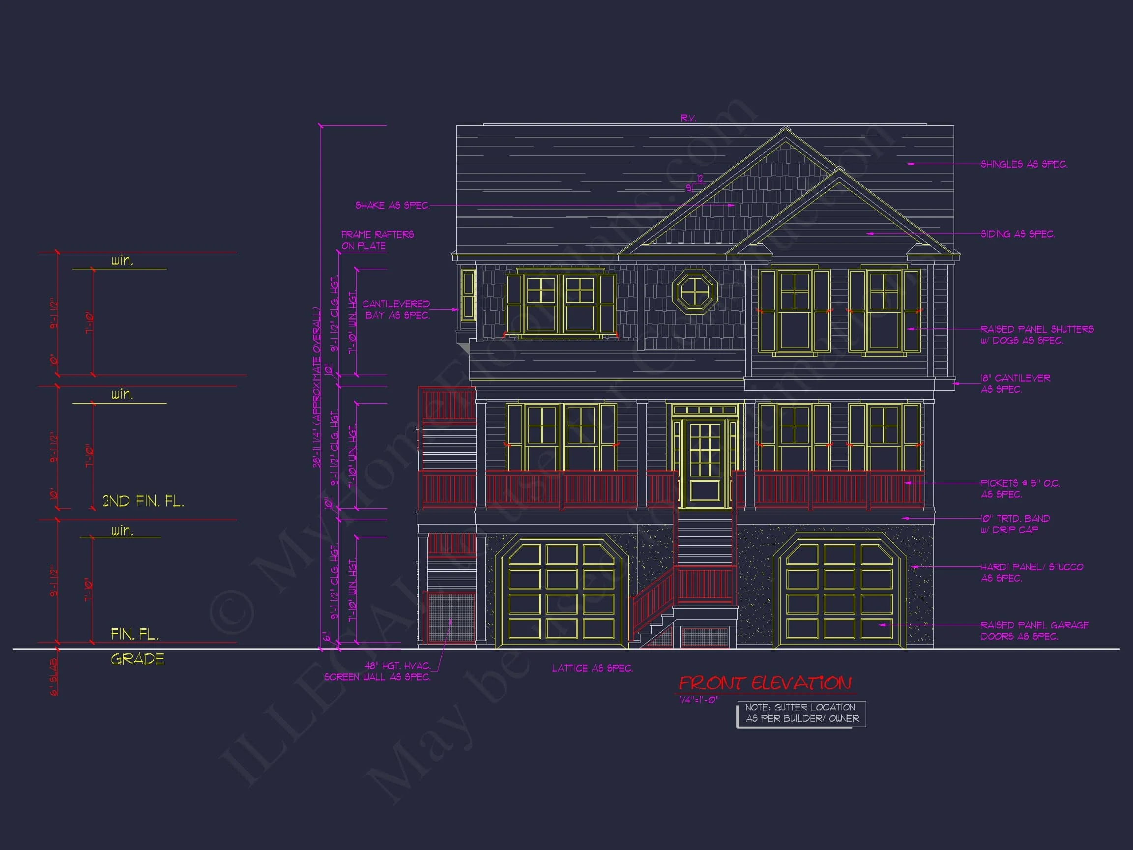 8-1825 HOUSE PLAN - Beach Coastal House Plan with 3 Floors & 4 Bedrooms 10 Beach Coastal house Plan with 3 Floors & 4 Bedrooms