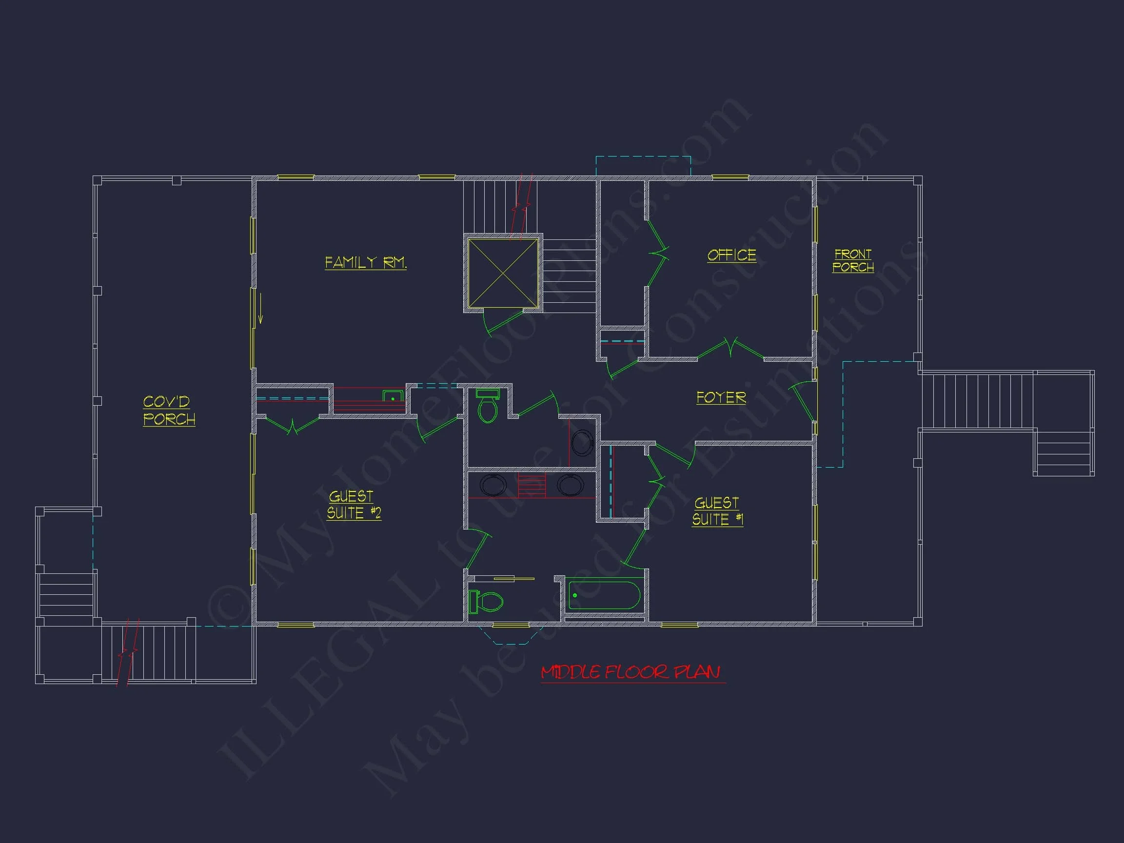 8-1825 HOUSE PLAN - Beach Coastal House Plan with 3 Floors & 4 Bedrooms 7 Beach Coastal house Plan with 3 Floors & 4 Bedrooms