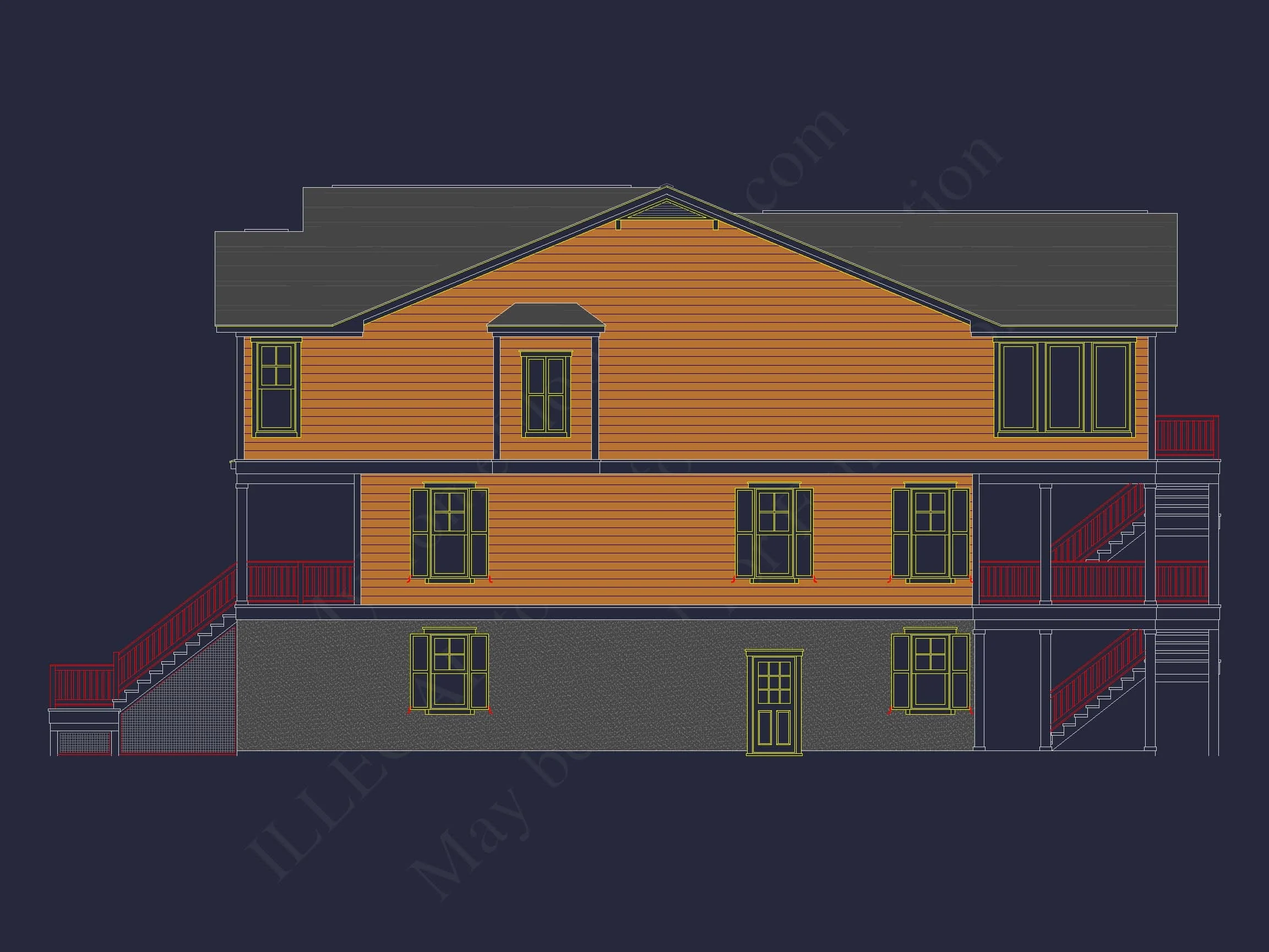 8-1825 HOUSE PLAN - Beach Coastal House Plan with 3 Floors & 4 Bedrooms 4 Beach Coastal house Plan with 3 Floors & 4 Bedrooms