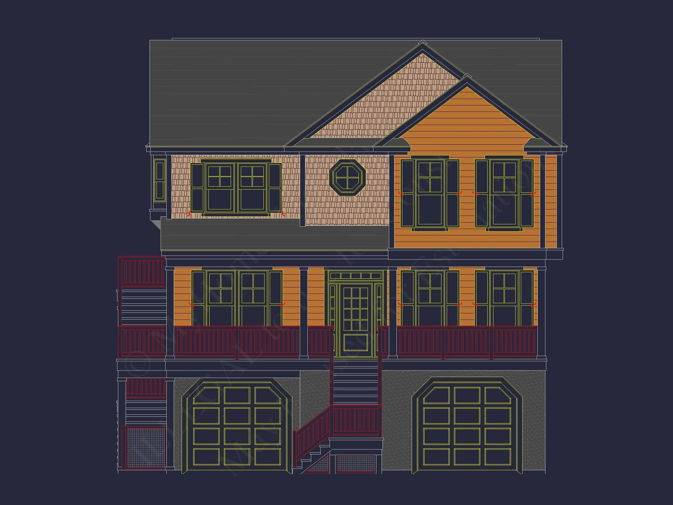 8-1825 HOUSE PLAN - Beach Coastal House Plan with 3 Floors & 4 Bedrooms 2 Beach Coastal house Plan with 3 Floors & 4 Bedrooms