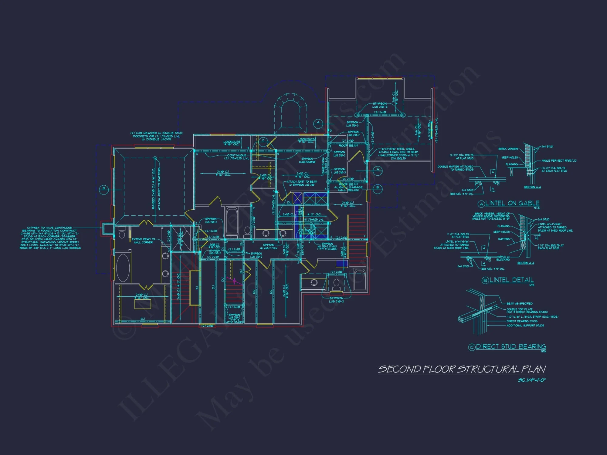 Classic Georgian house Plan: Detailed Floor Plan & CAD Designs