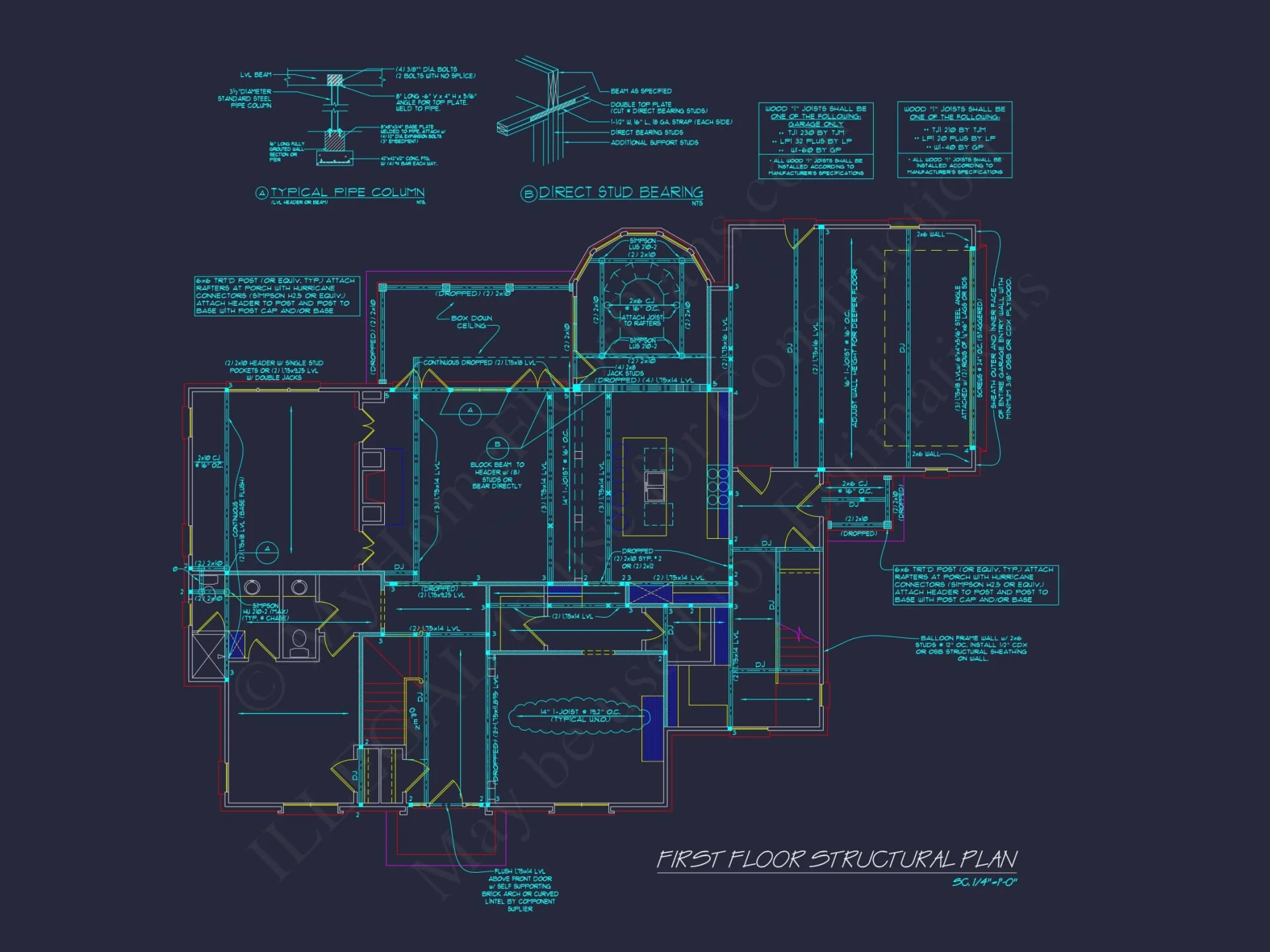 Classic Georgian house Plan: Detailed Floor Plan & CAD Designs