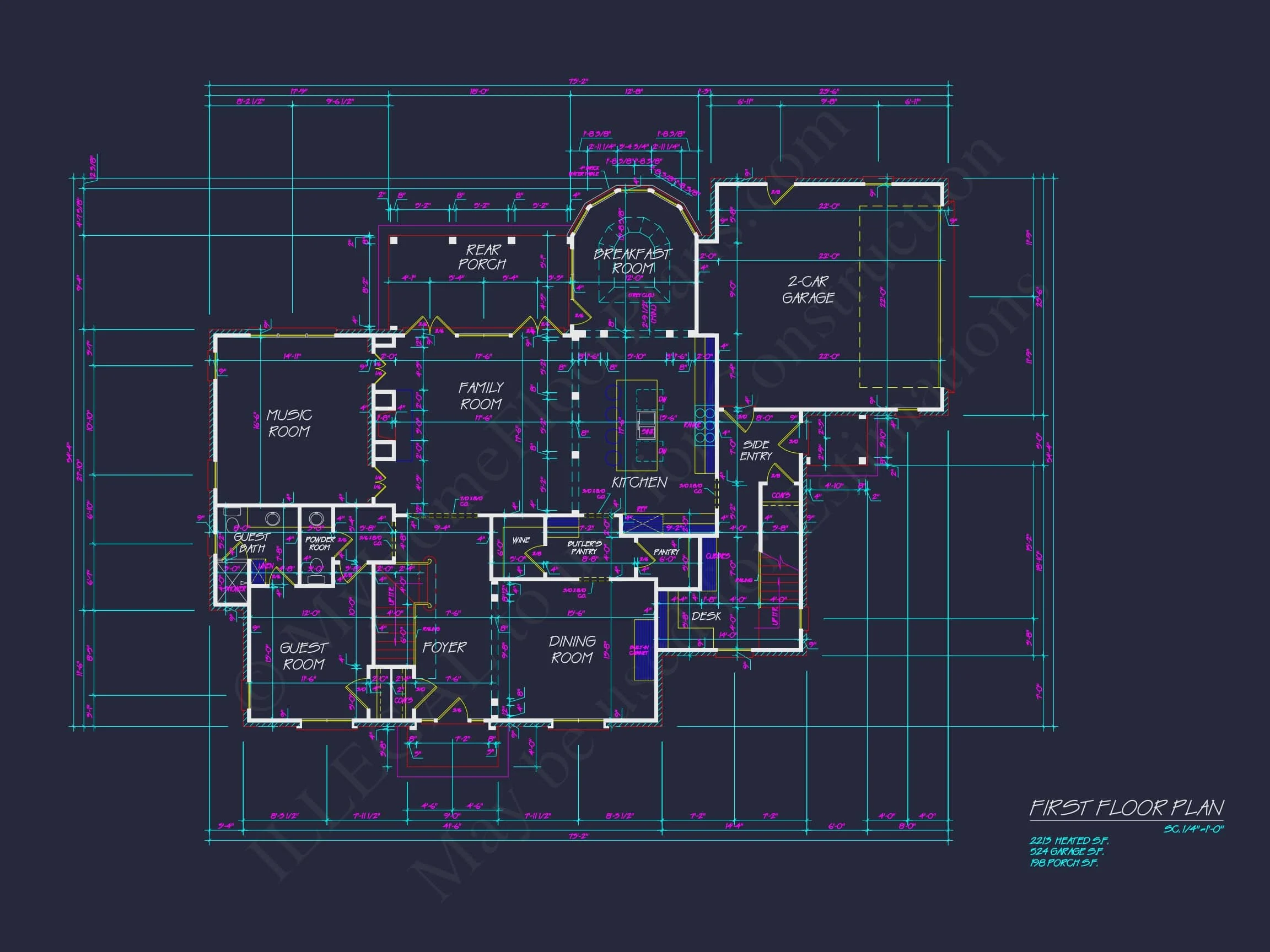 8-1606 HOUSE PLAN - Classic Georgian House Plan: Detailed Floor Plan & CAD Designs 8 Classic Georgian house Plan: Detailed Floor Plan & CAD Designs