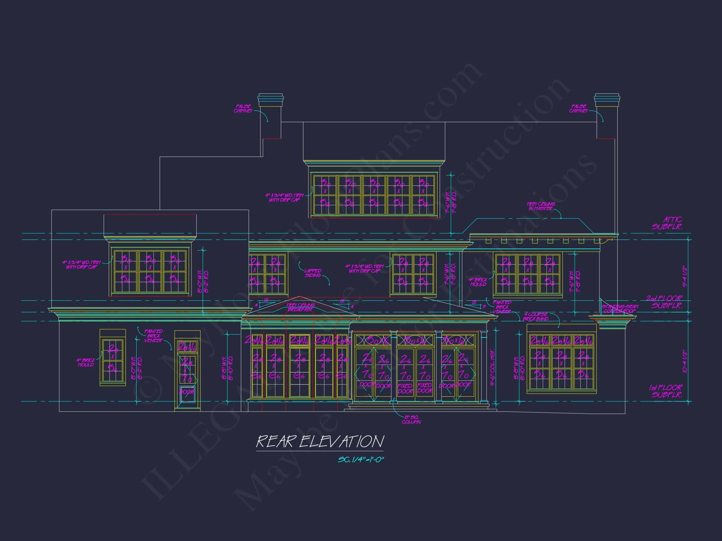 8-1606 HOUSE PLAN - Classic Georgian House Plan: Detailed Floor Plan & CAD Designs 4 Classic Georgian house Plan: Detailed Floor Plan & CAD Designs