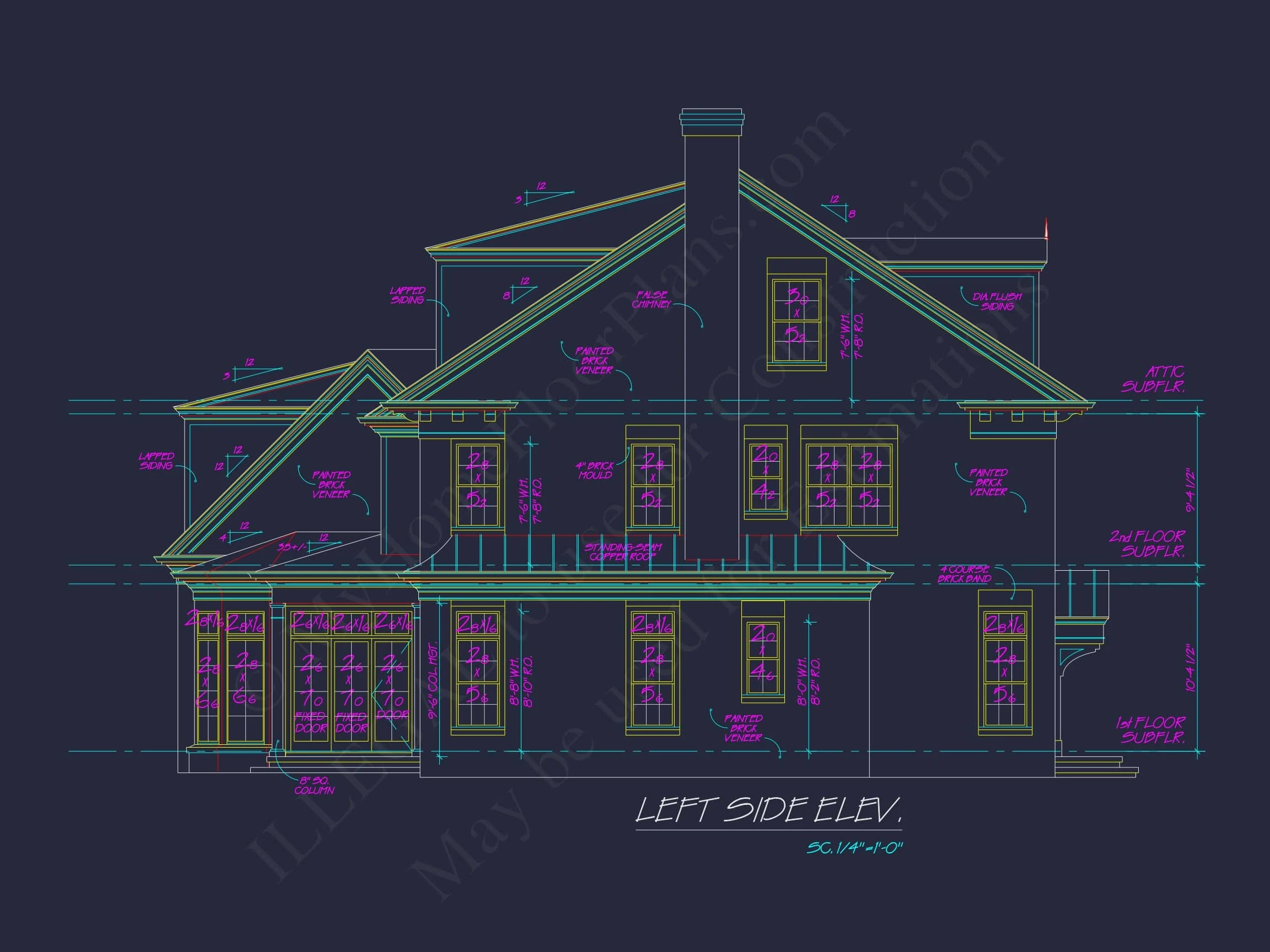 8-1606 HOUSE PLAN - Classic Georgian House Plan: Detailed Floor Plan & CAD Designs 3 Classic Georgian house Plan: Detailed Floor Plan & CAD Designs