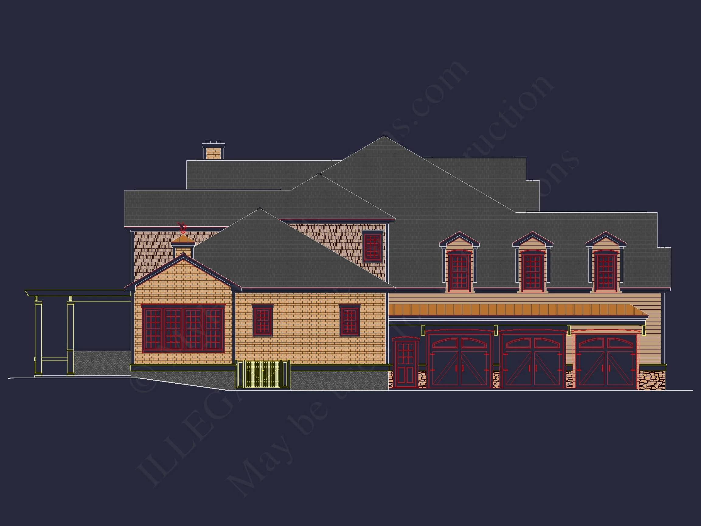 8-1467 HOUSE PLAN - Traditional Craftsman House Plan - Detailed Floor Blueprint 5 Traditional Craftsman house Plan - Detailed Floor Blueprint