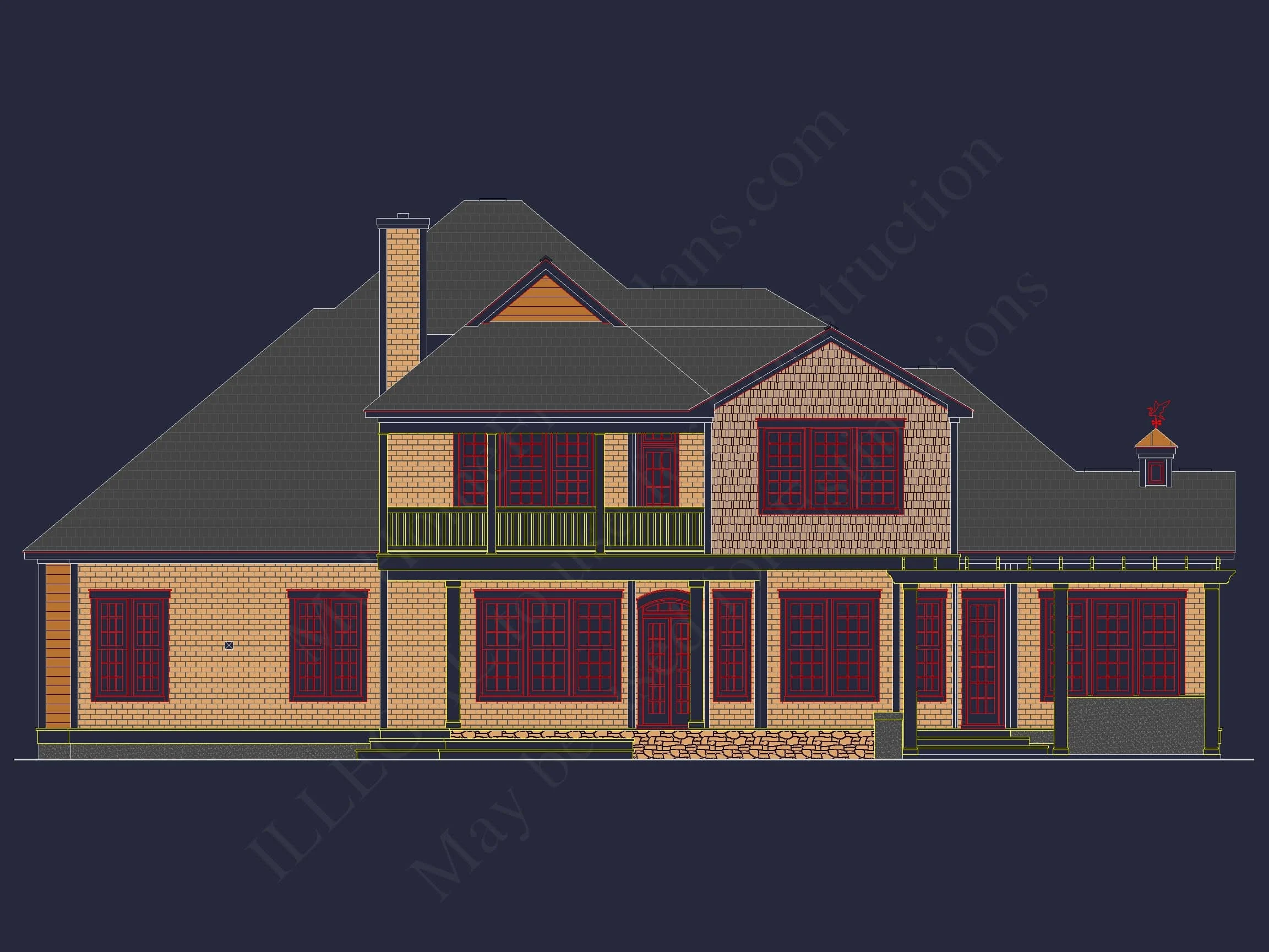 8-1467 HOUSE PLAN - Traditional Craftsman House Plan - Detailed Floor Blueprint 3 Traditional Craftsman house Plan - Detailed Floor Blueprint