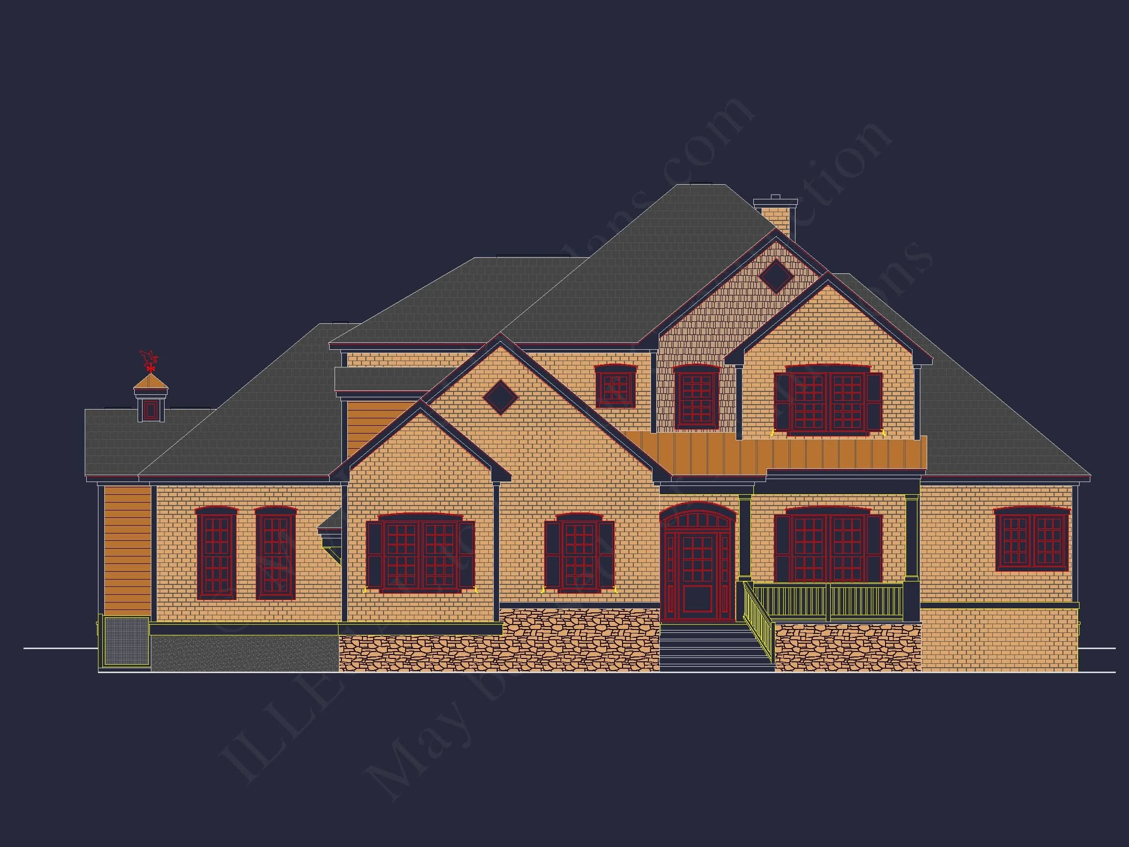 8-1467 HOUSE PLAN - Traditional Craftsman House Plan - Detailed Floor Blueprint 2 Traditional Craftsman house Plan - Detailed Floor Blueprint