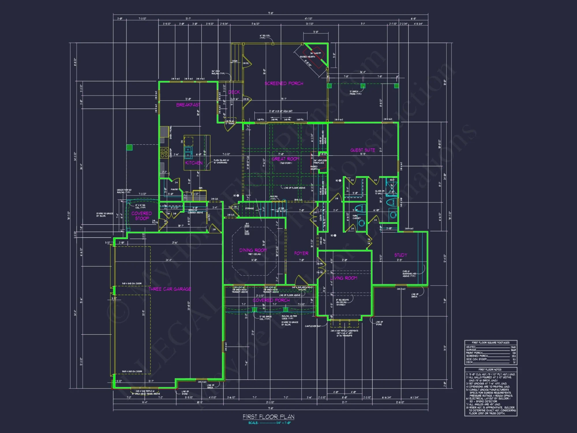 Custom house Plan with 2 Story CAD Designs & Floor Blueprint