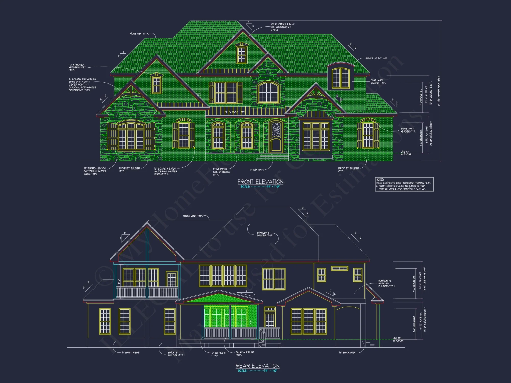 Custom house Plan with 2 Story CAD Designs & Floor Blueprint