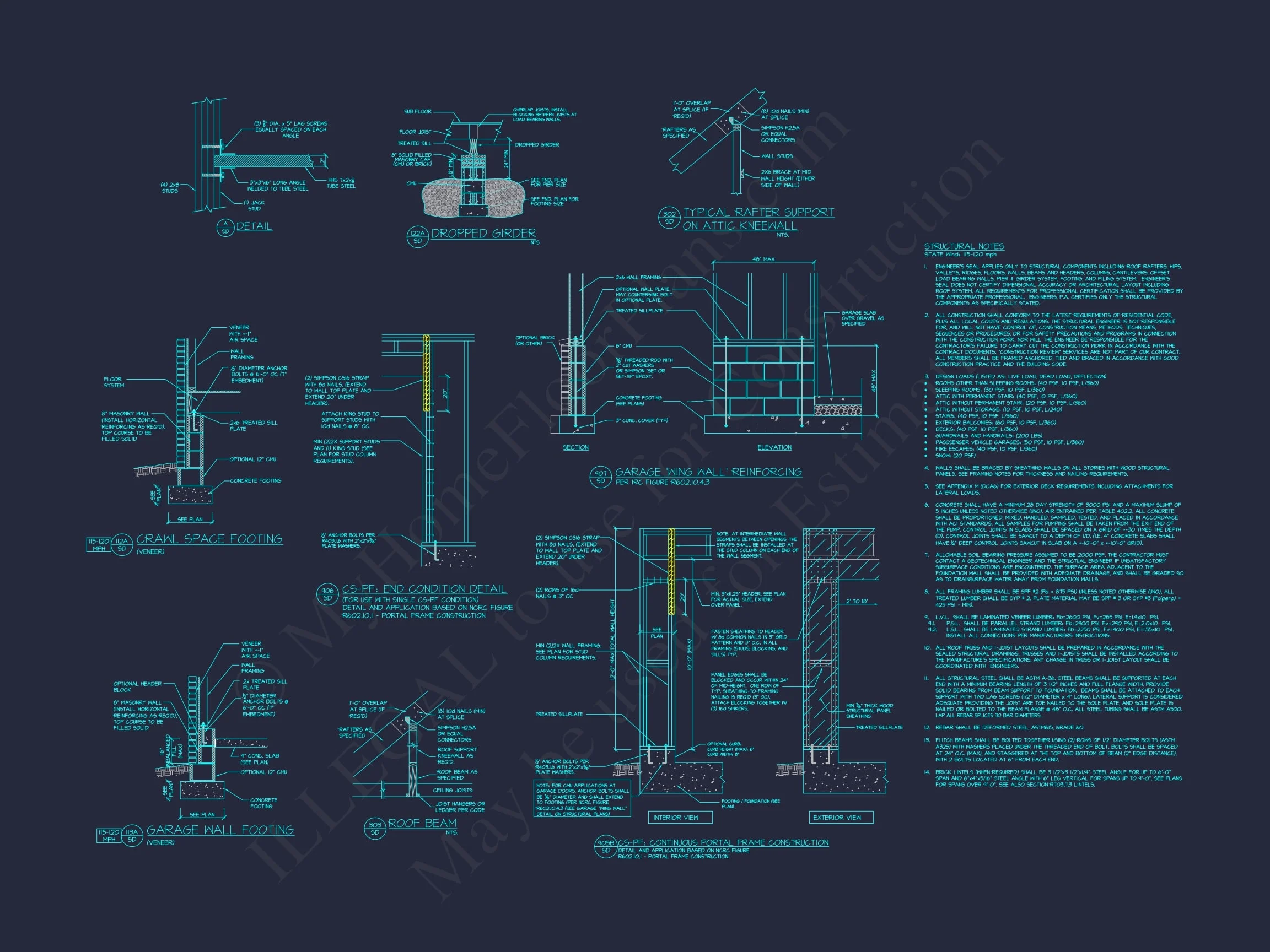 Luxury 3-Story Modern Floor Plan with 5 Bedrooms and CAD Designs