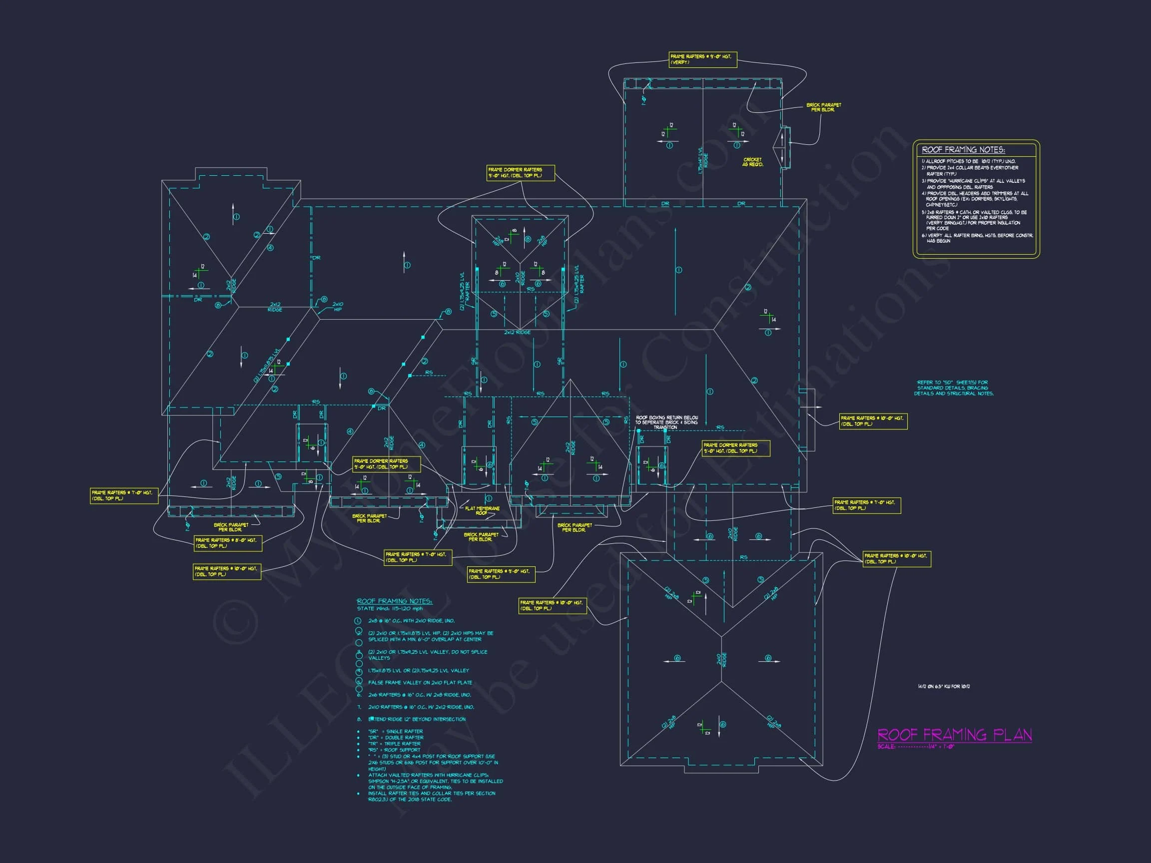 Luxury 3-Story Modern Floor Plan with 5 Bedrooms and CAD Designs