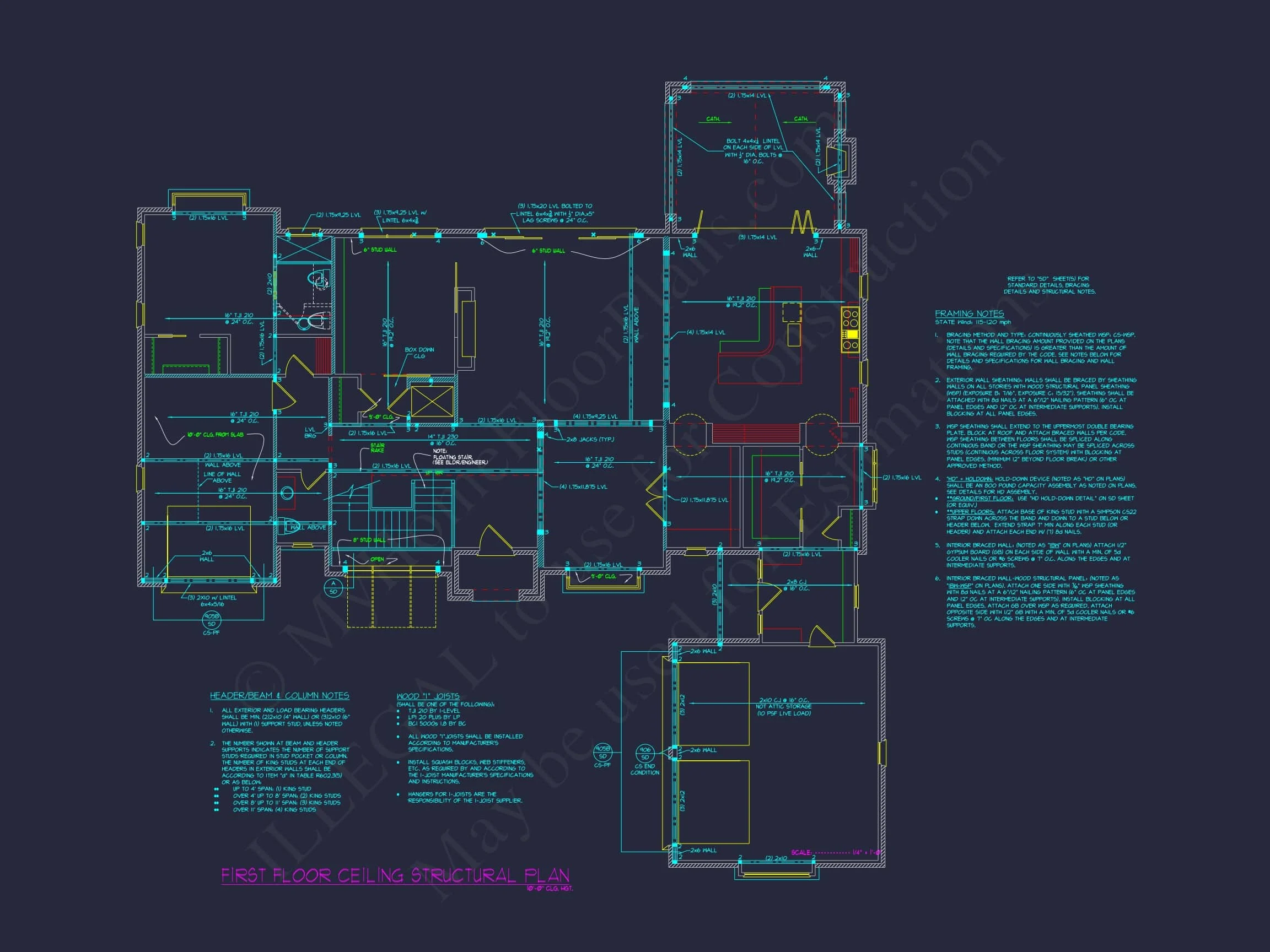Luxury 3-Story Modern Floor Plan with 5 Bedrooms and CAD Designs