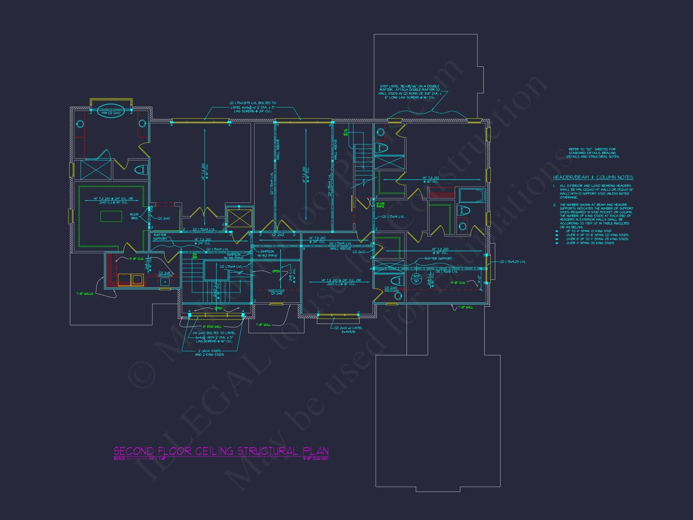 Luxury 3-Story Modern Floor Plan with 5 Bedrooms and CAD Designs