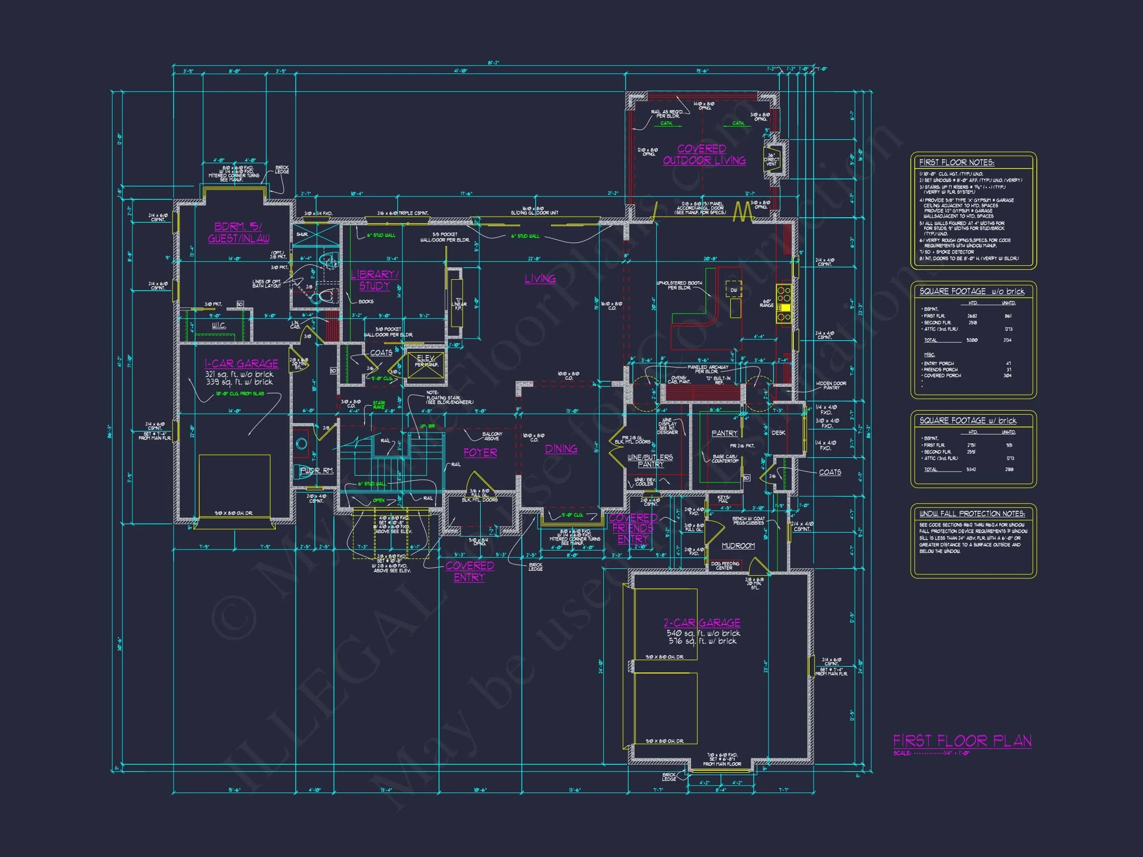 Luxury 3-Story Modern Floor Plan with 5 Bedrooms and CAD Designs