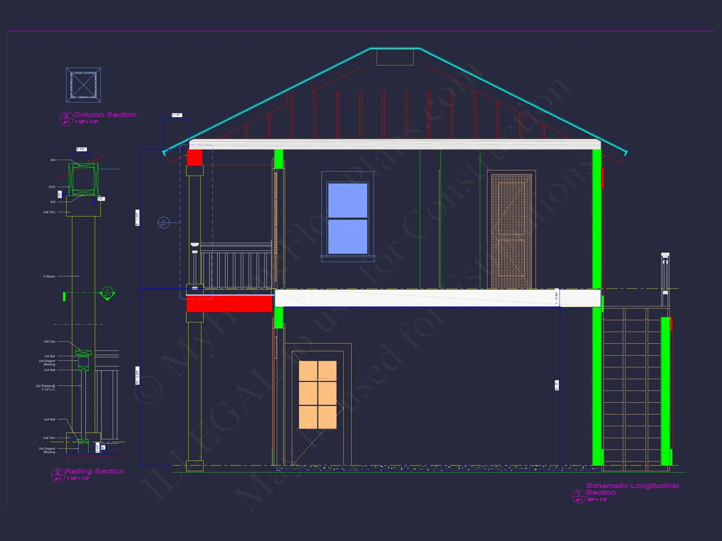 Modern Beach house Plan with CAD and Architectural Blueprints