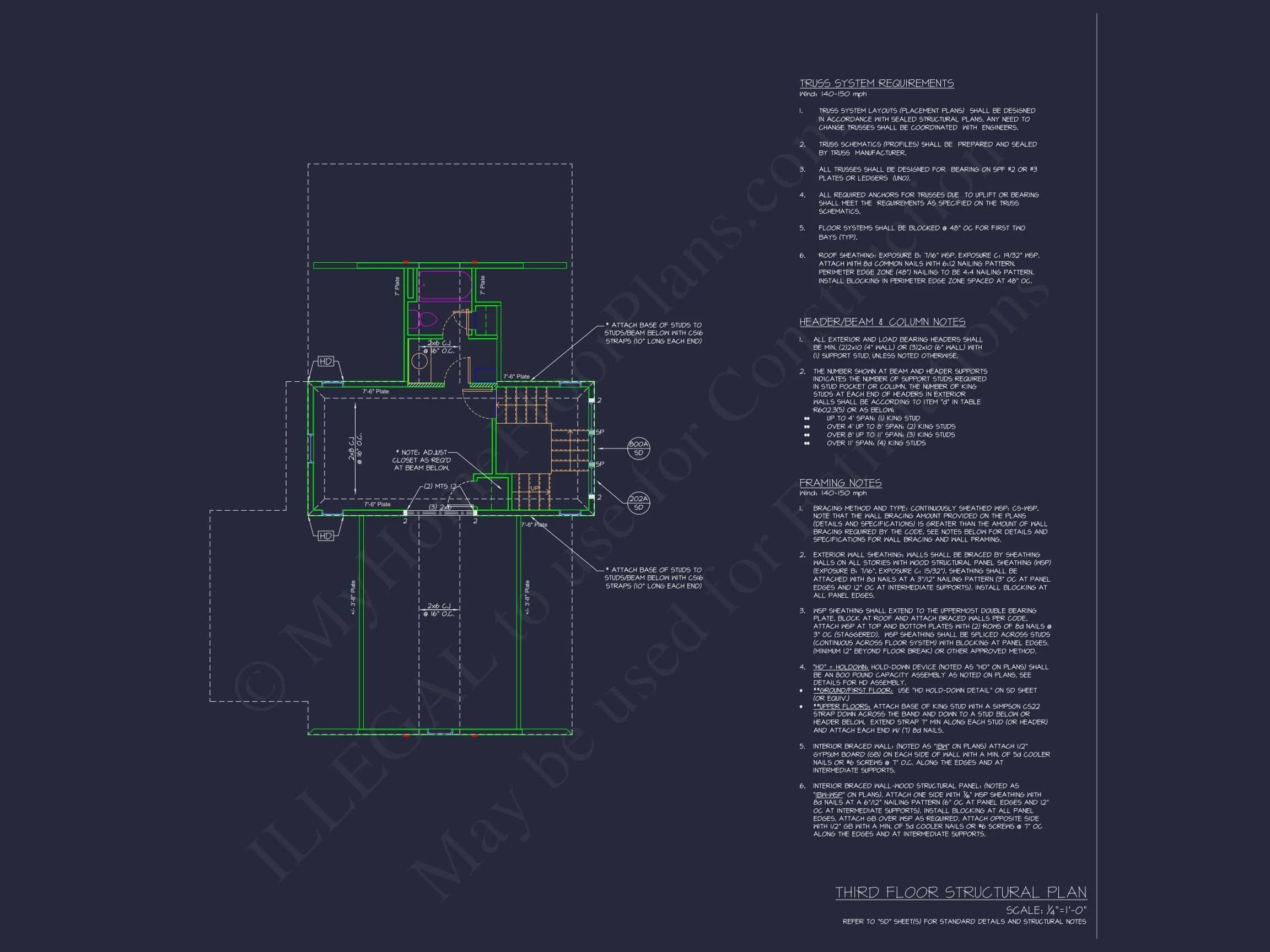 Modern Beach house Plan with CAD and Architectural Blueprints