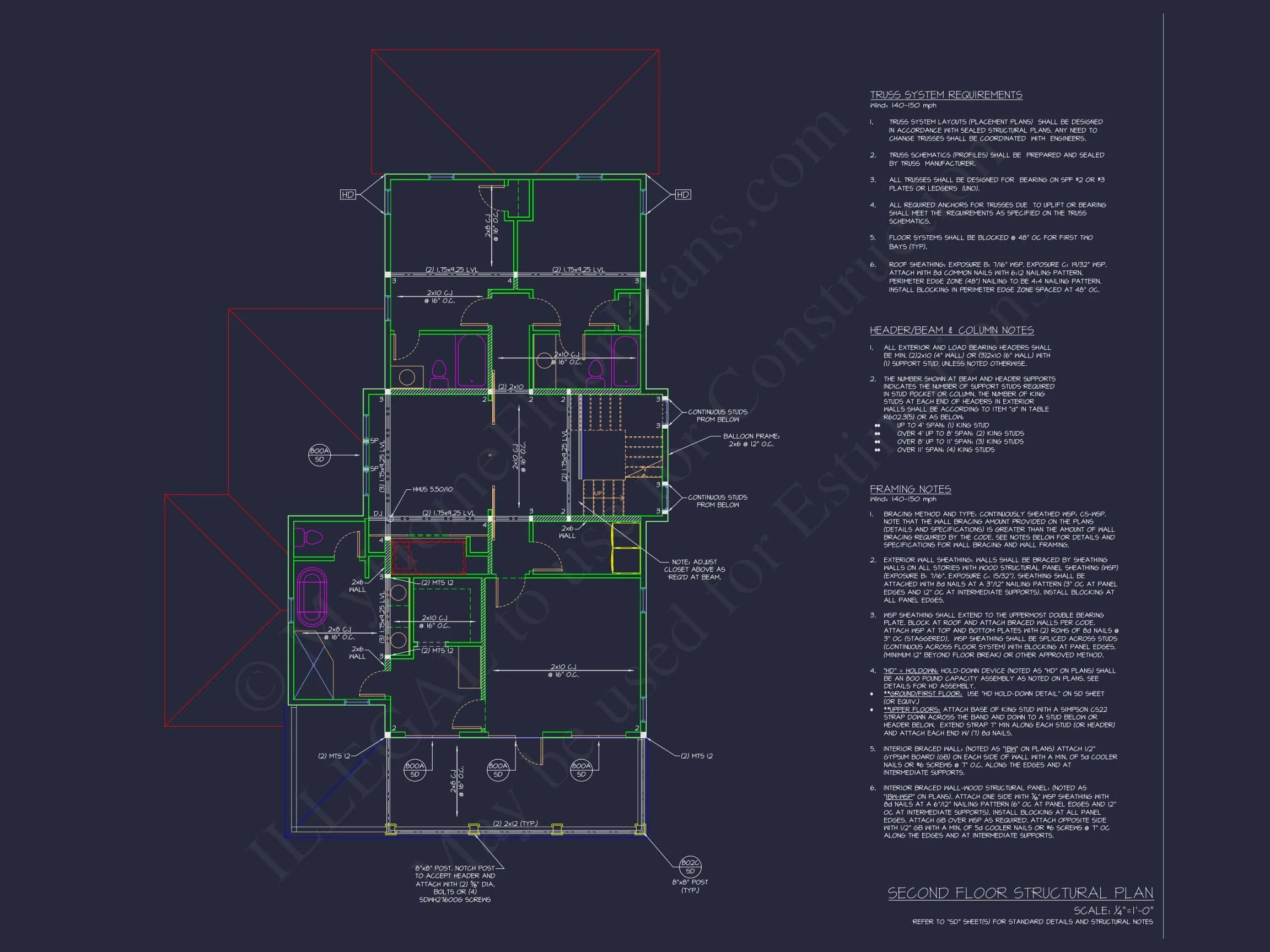 Modern Beach house Plan with CAD and Architectural Blueprints