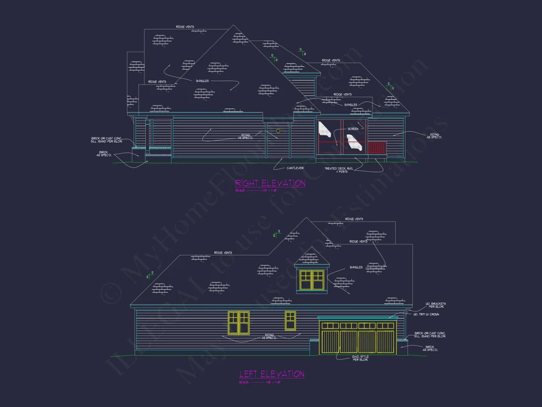 Craftsman Style house Plan with Stunning Floor Plan CAD Designs