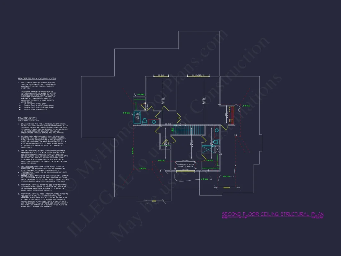 Modern house Floor Plan: CAD Designs with 4 Bedrooms