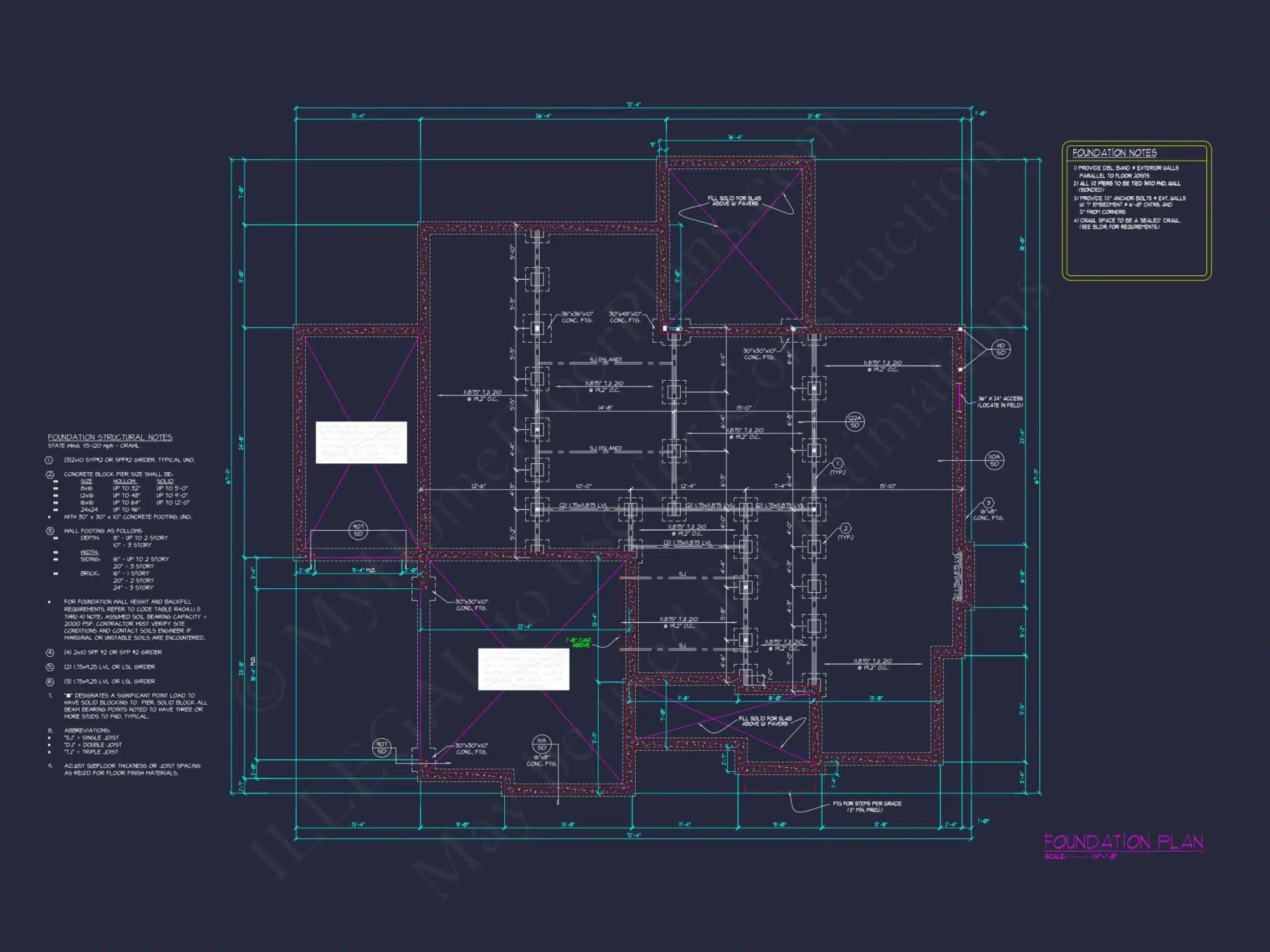 Modern house Floor Plan: CAD Designs with 4 Bedrooms