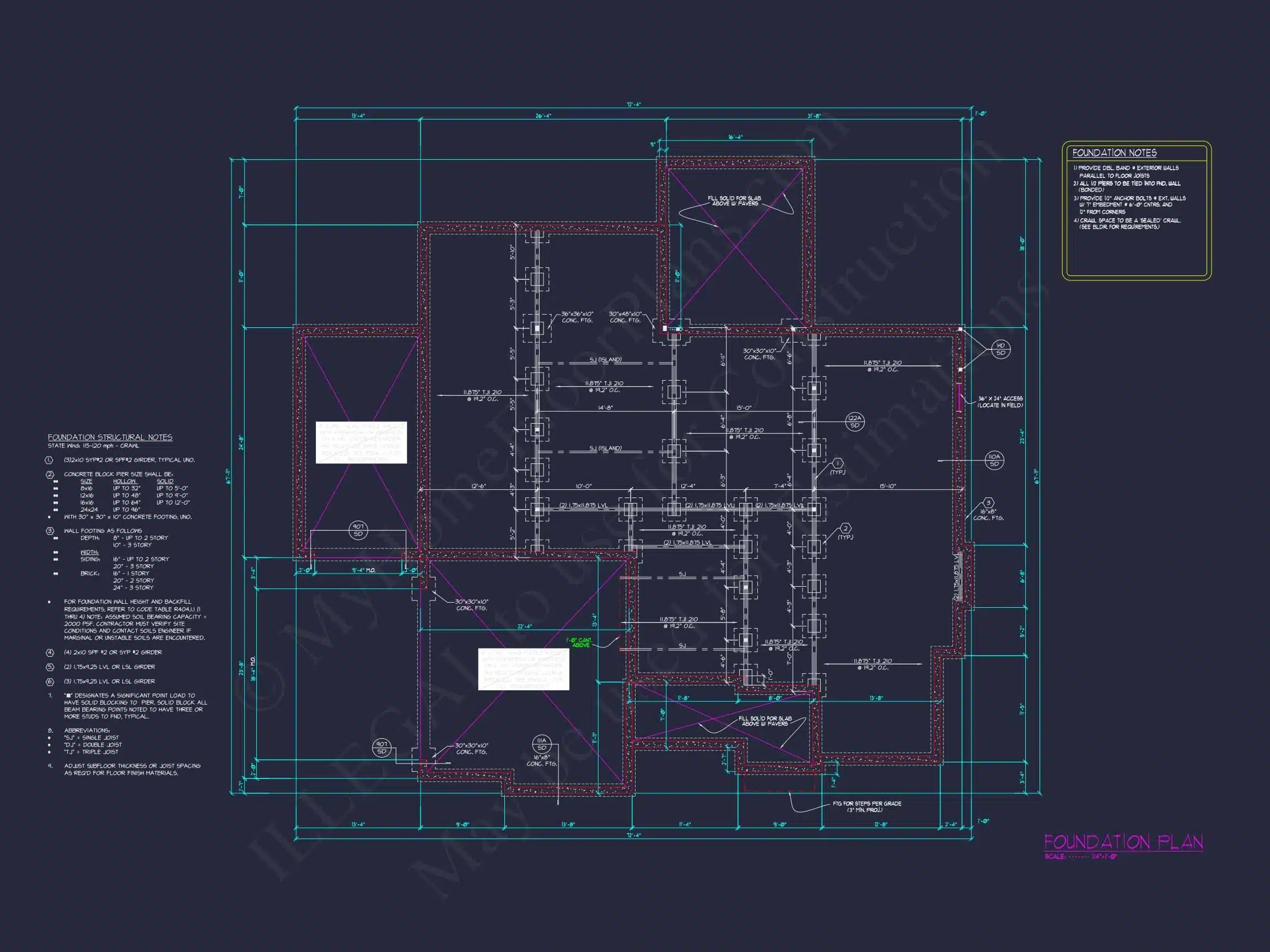 Modern house Floor Plan: CAD Designs with 4 Bedrooms