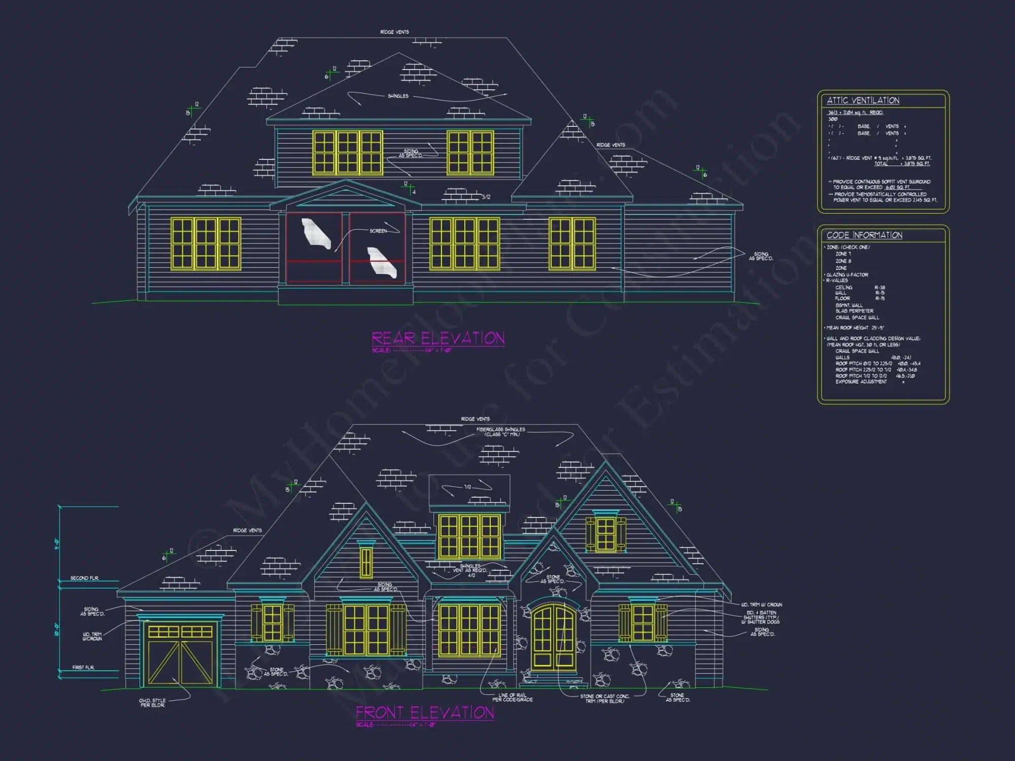 Modern house Floor Plan: CAD Designs with 4 Bedrooms
