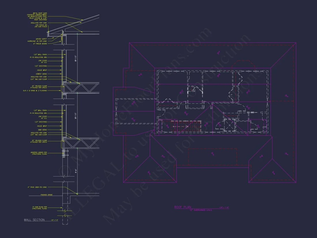 Craftsman house Floor Plan with 2-Story Designs and CAD Blueprint