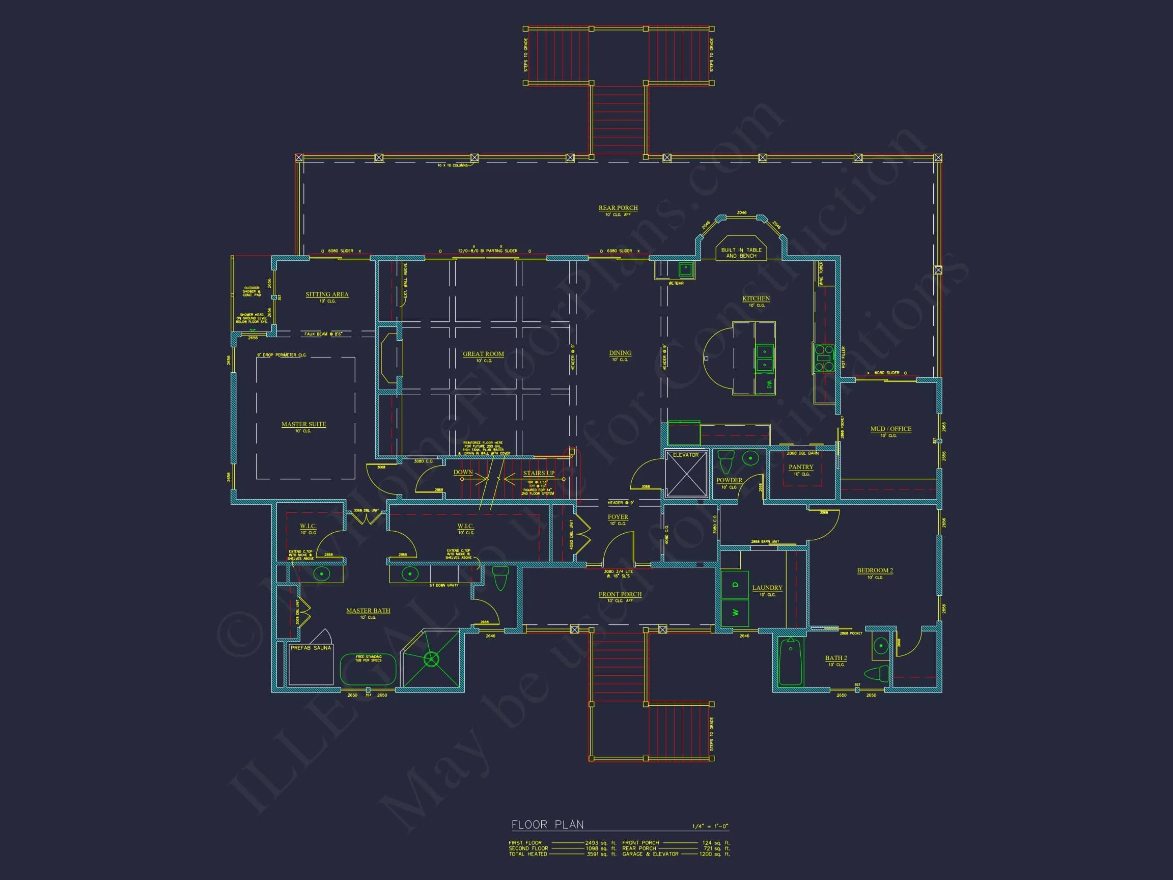 19-2440 HOUSE PLAN - Craftsman House Floor Plan with 2-Story Designs and CAD Blueprint 4 Craftsman house Floor Plan with 2-Story Designs and CAD Blueprint