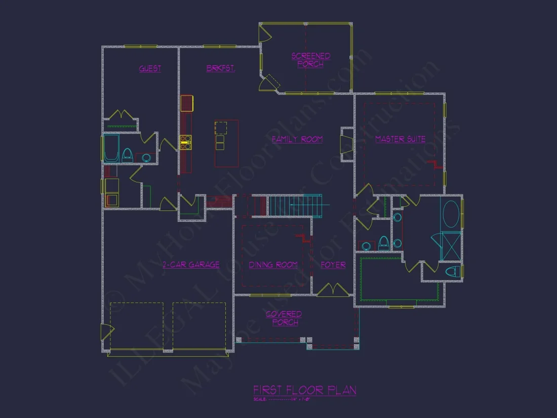 Stylish 2-Story house Plan with 4 Bedrooms and Open Floor Plan