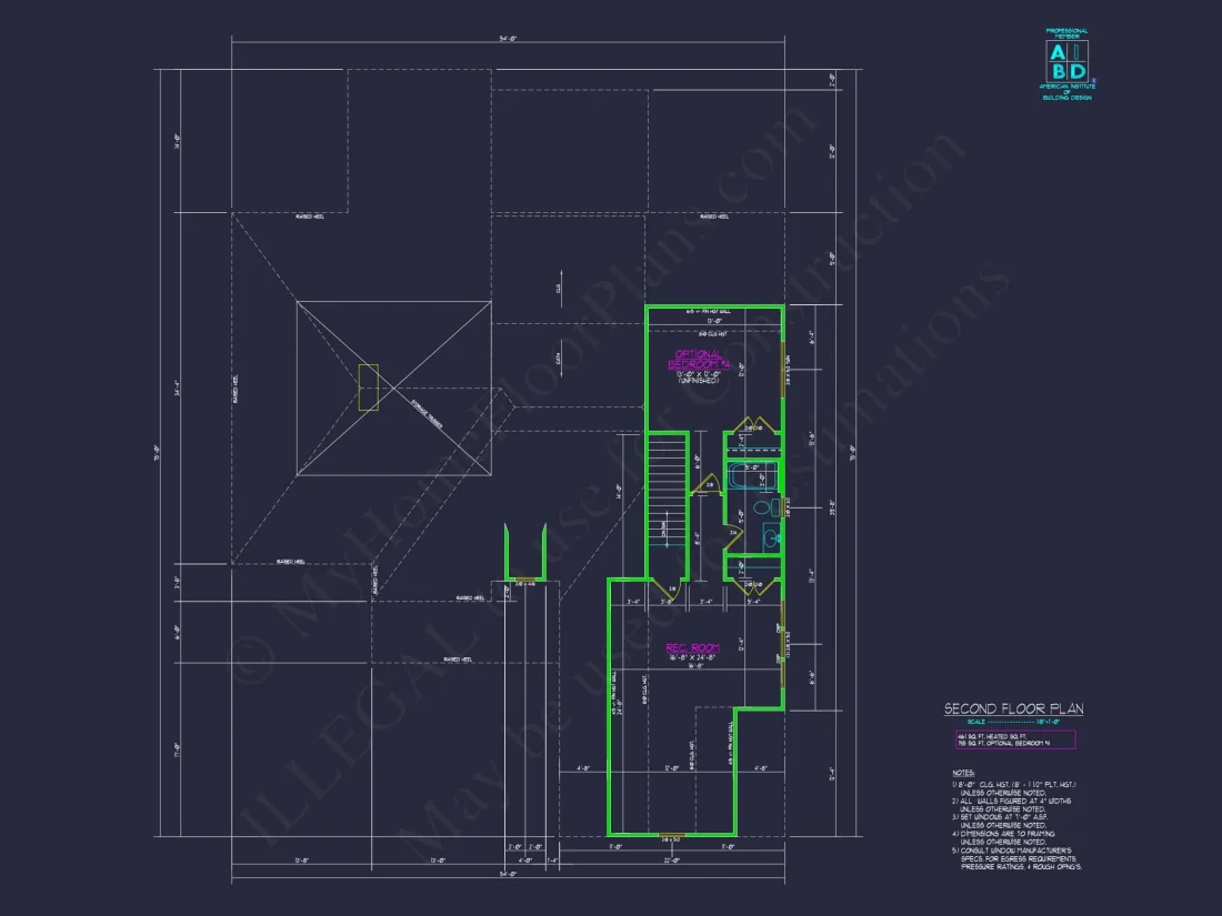 house Floor Plan with 4 Bed Options - Architectural Designs & CAD