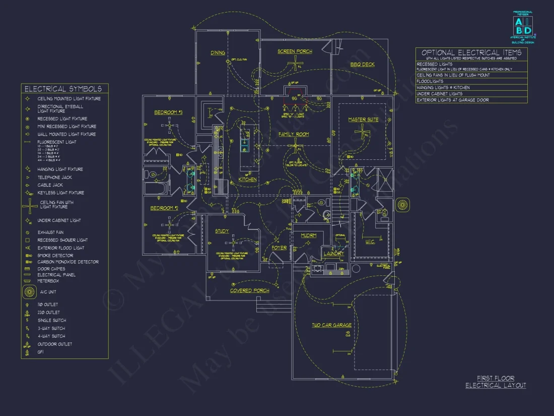 house Floor Plan with 4 Bed Options - Architectural Designs & CAD