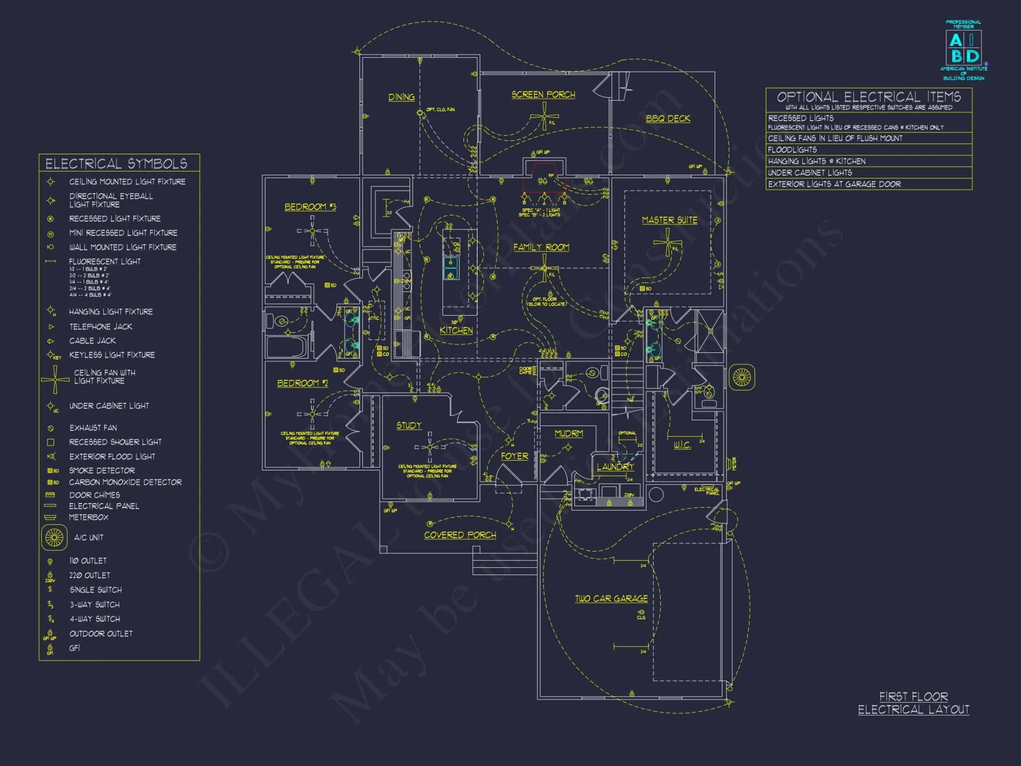 house Floor Plan with 4 Bed Options - Architectural Designs & CAD