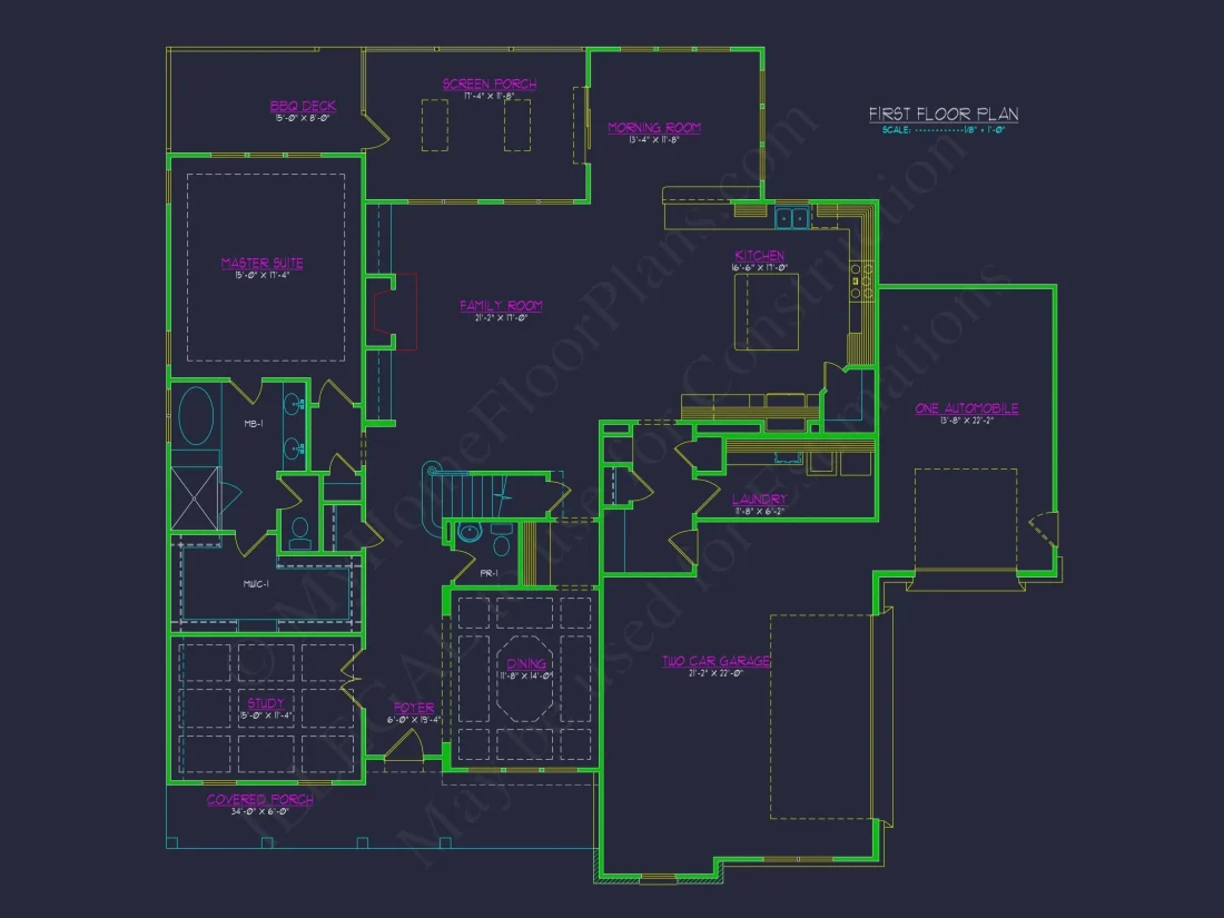 Modern Floor Plan with 5 Bedrooms