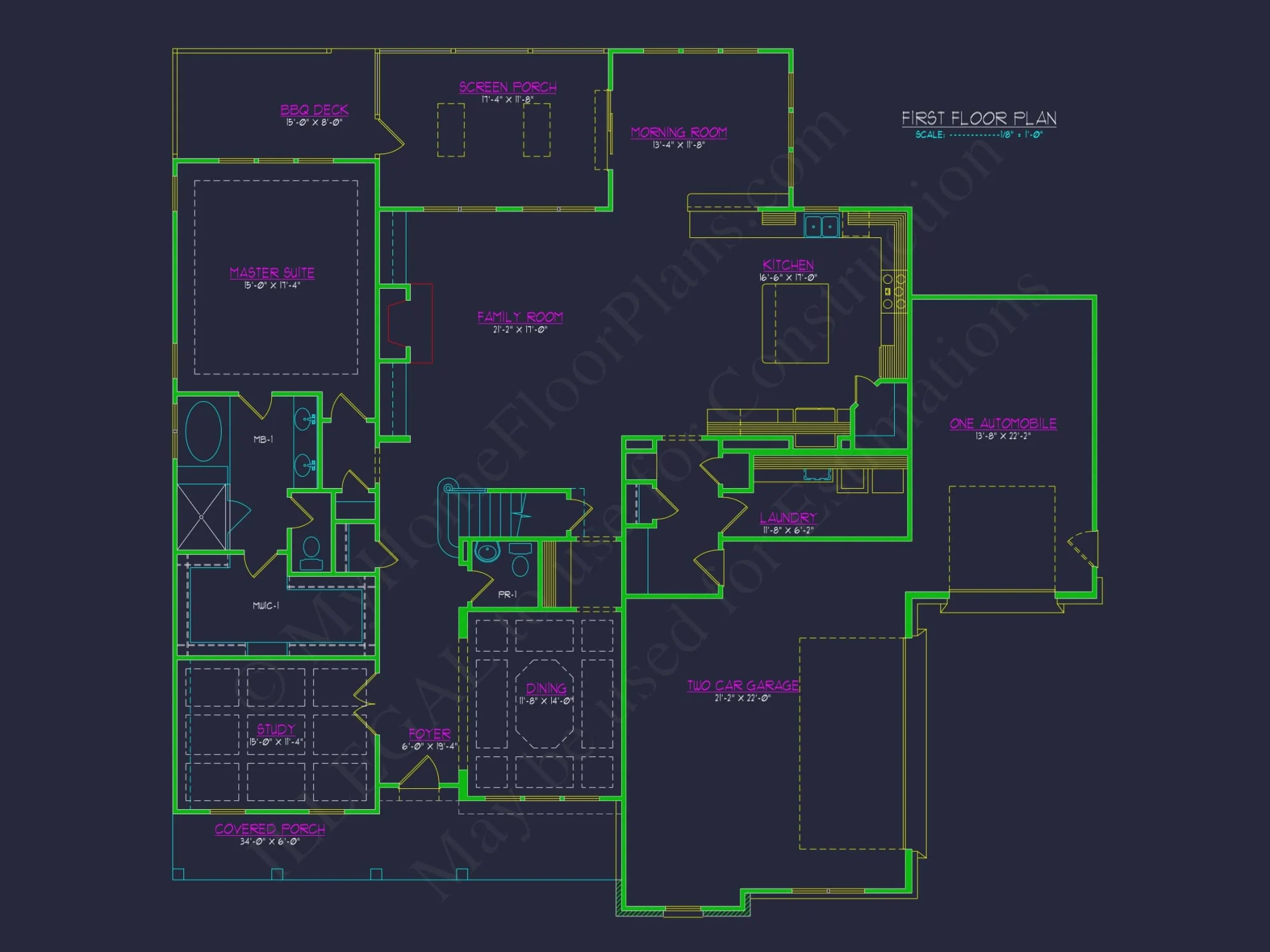 Modern Floor Plan with 5 Bedrooms