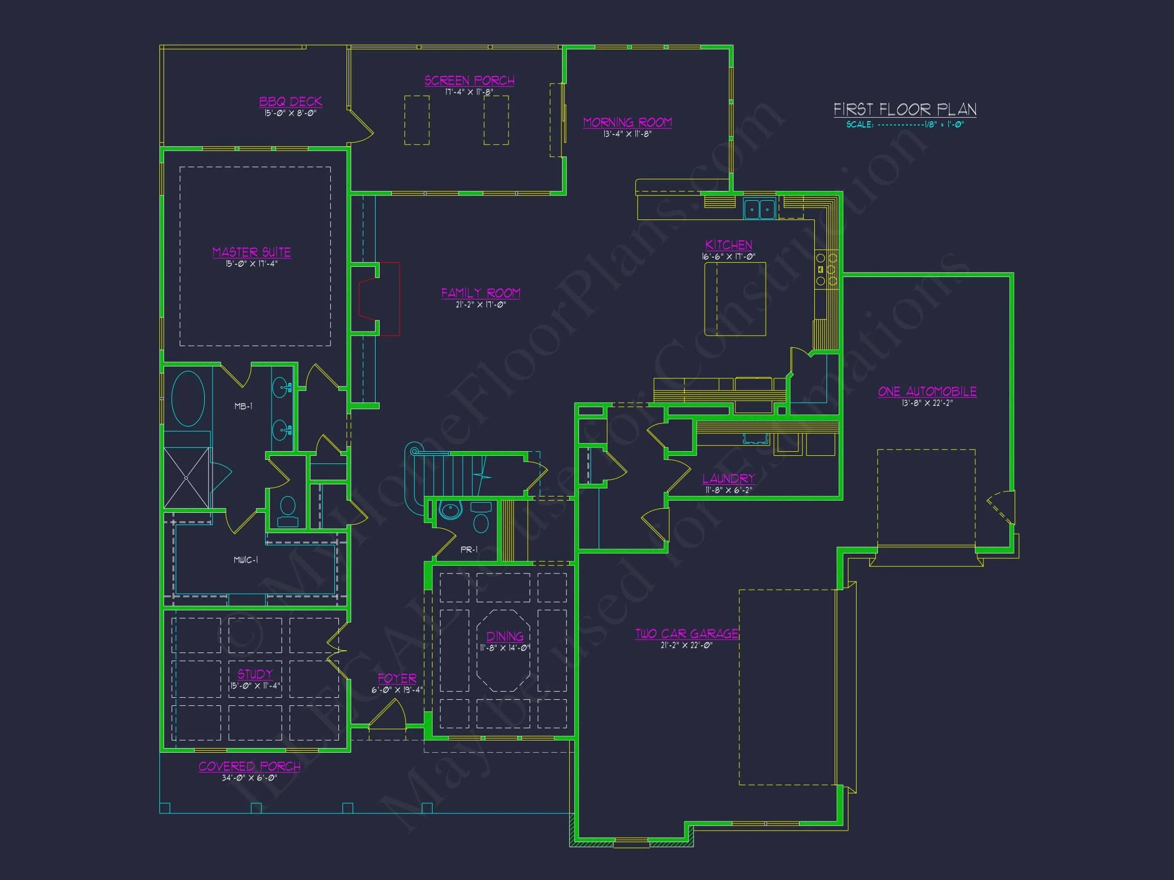Modern Floor Plan with 5 Bedrooms