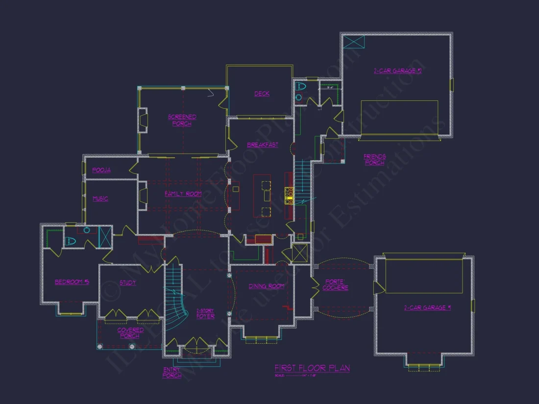 Luxury house Plan with CAD Architecture and Detailed Blueprints
