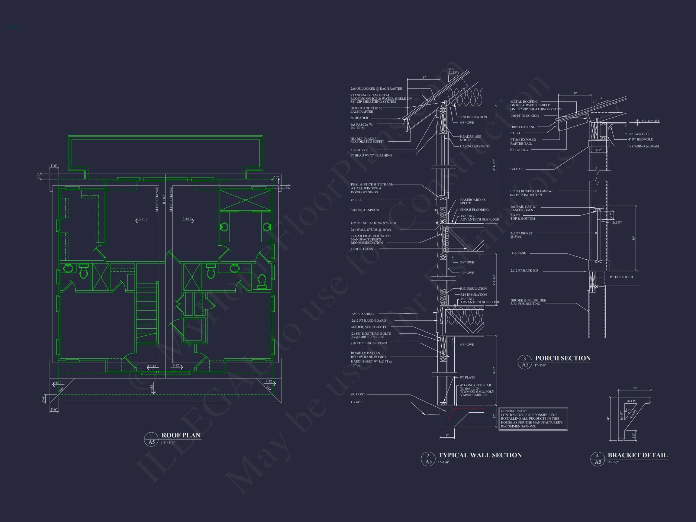 Stunning Coastal Beach house Plan with 3 Floors, 6 Beds, CAD